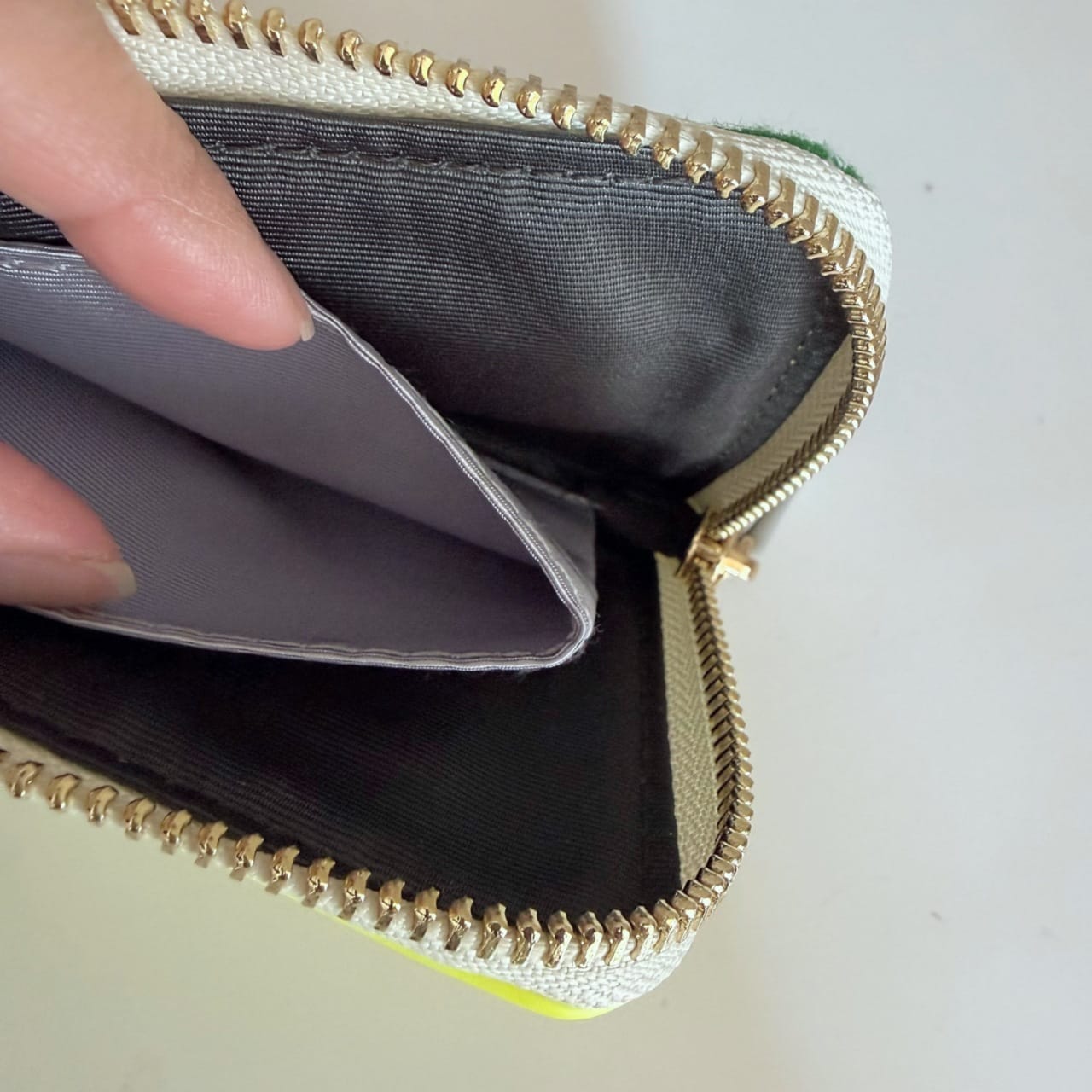 モノグラムミニウォレット グリーン×イエロー Free