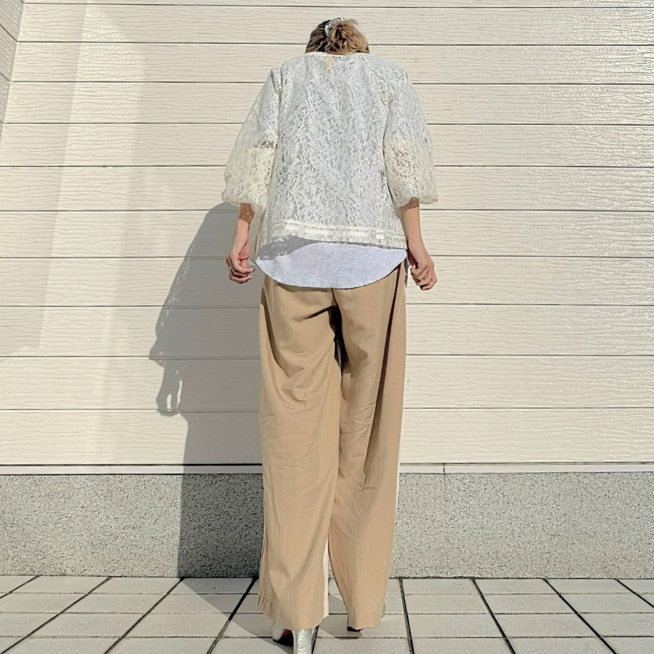 レースブルゾン ホワイト Free