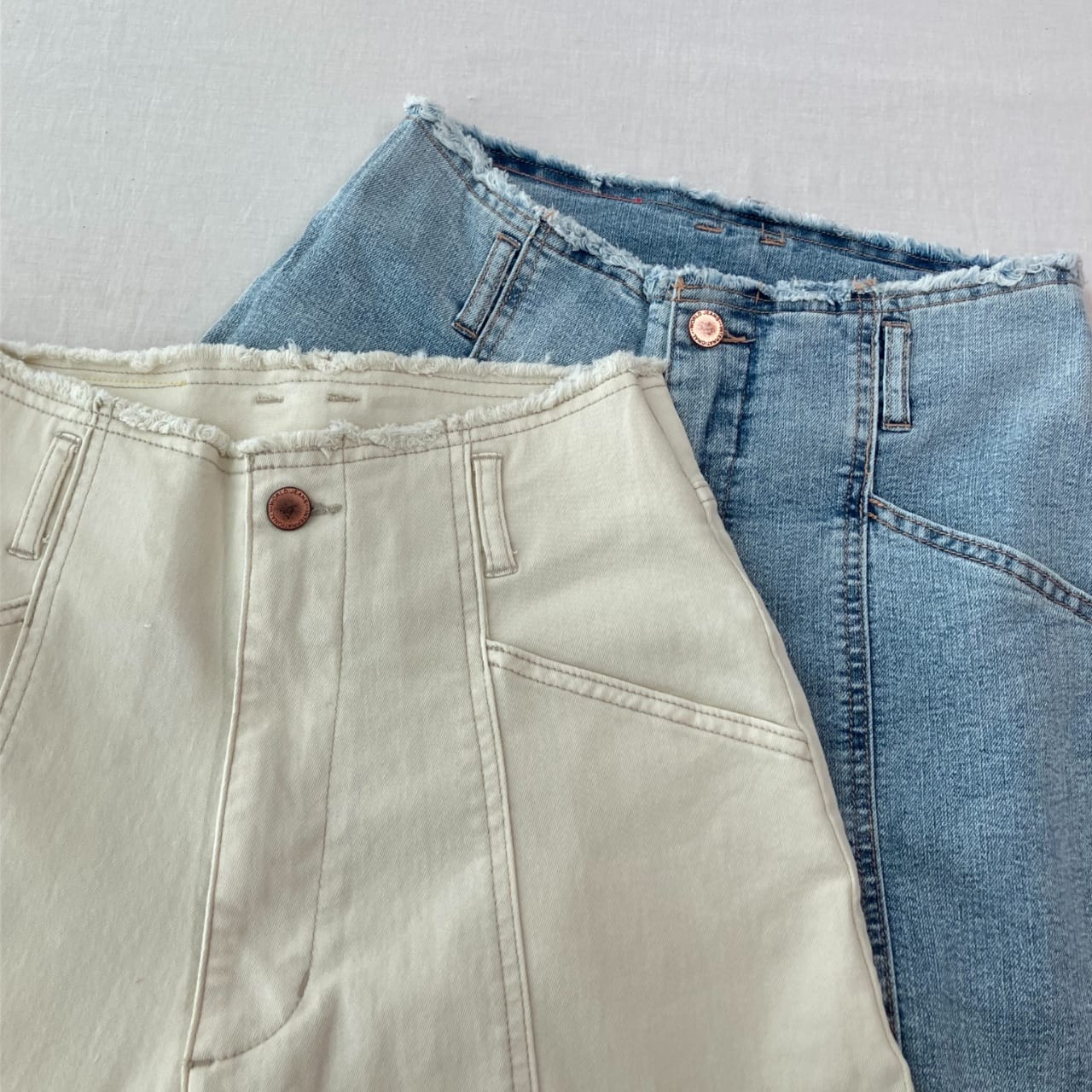 ストレッチデニムパンツ ホワイト Free