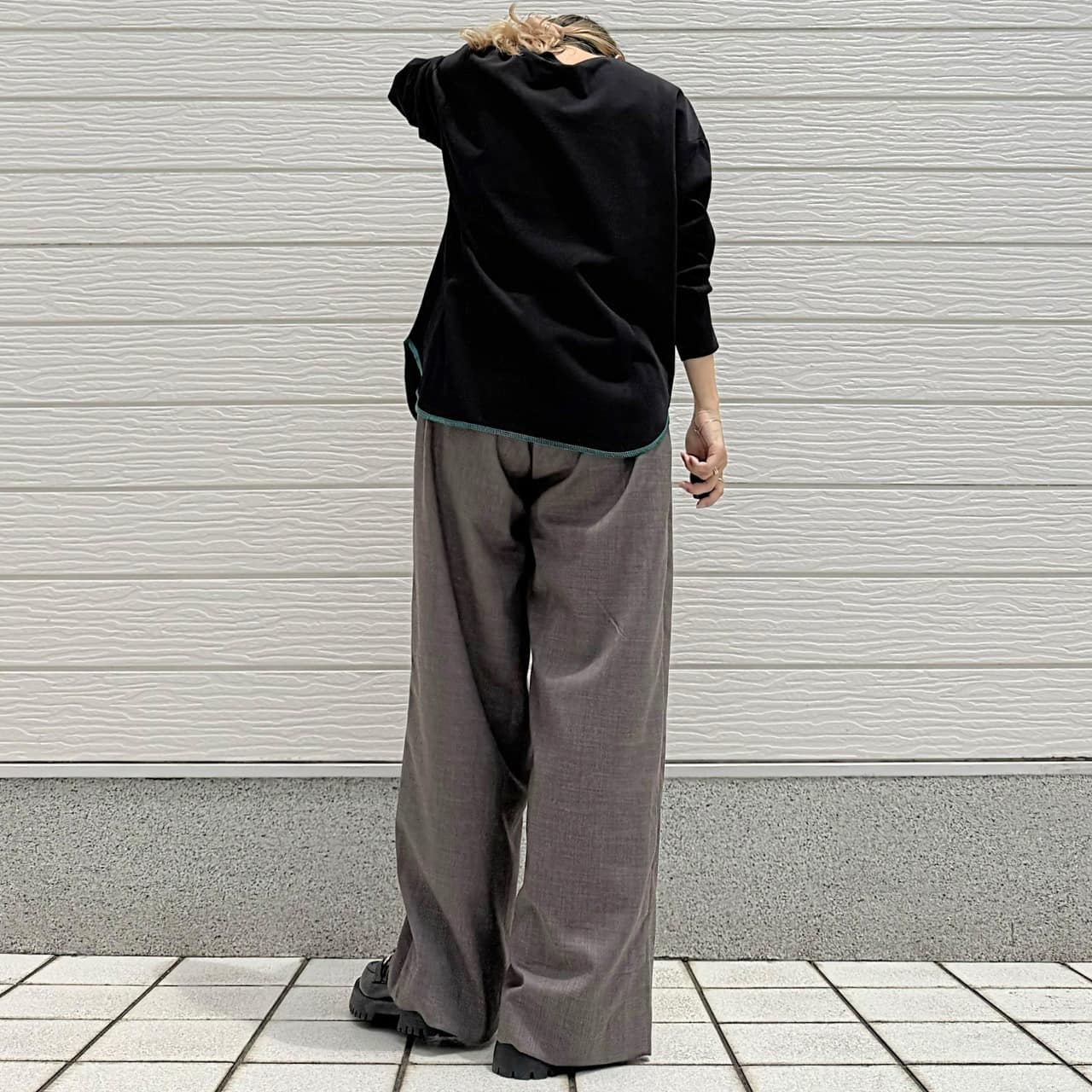 26AW予約】ウエストリブチェックパンツ(Free グレーチェック