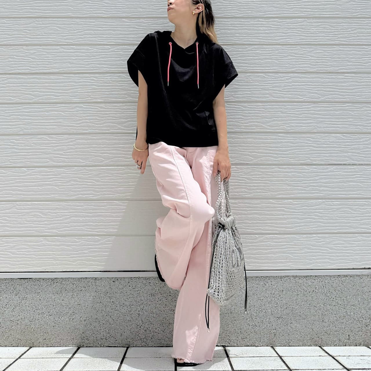 BOXシルエットフーディープルオーバー ホワイト Free