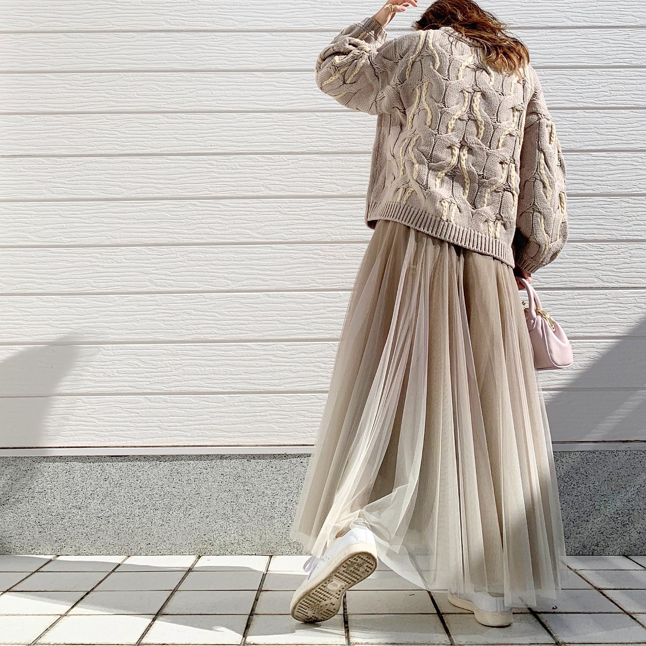 グラデーションチュールスカート ブラック Free