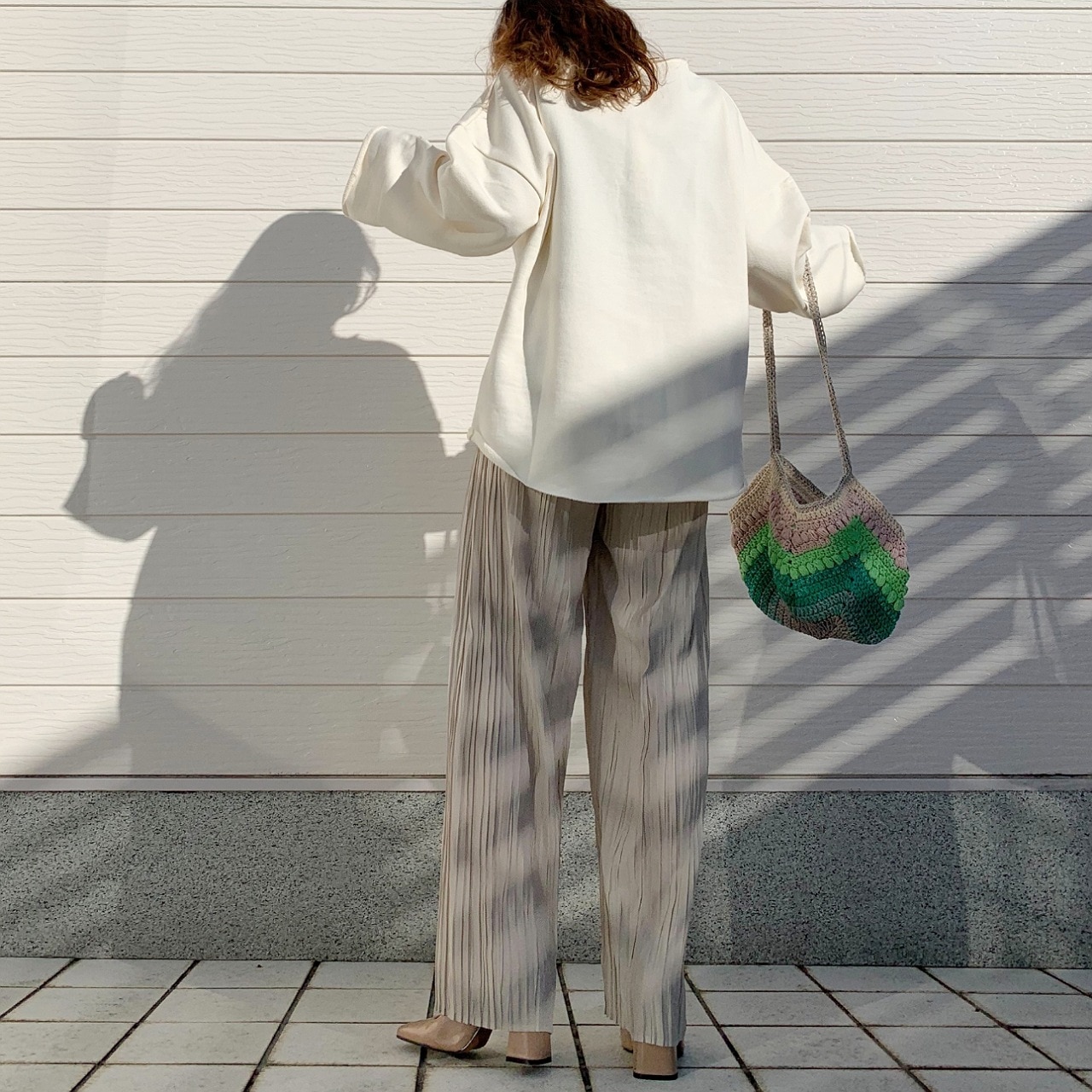 裏毛ロゴトレーナー アイボリー Free