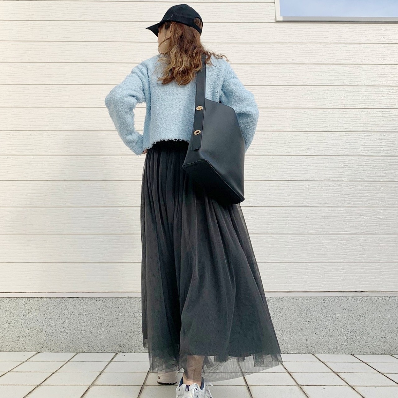 コットンシャギーカーデ ブルー Free