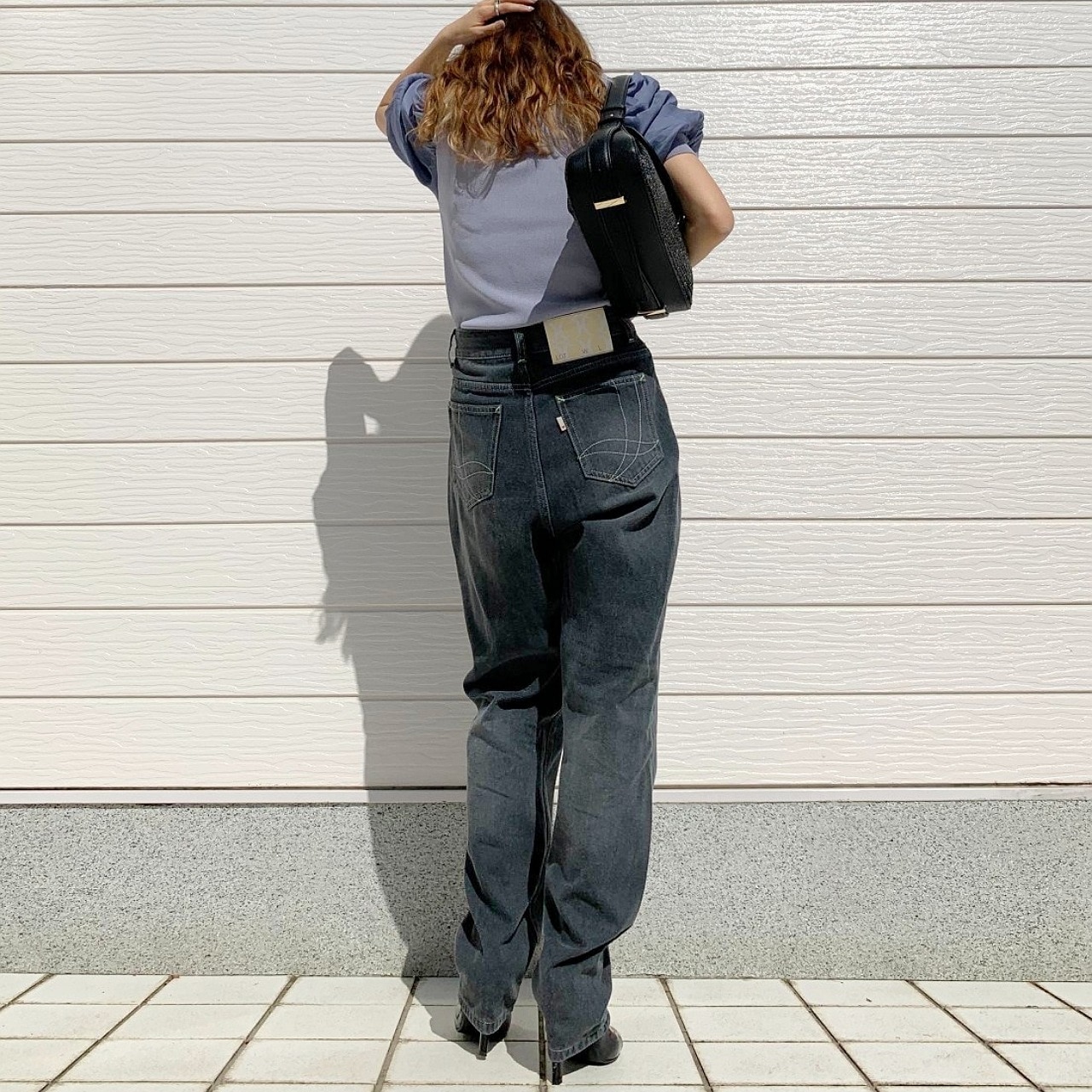 シアーギャザードッキングニット ブルー Free