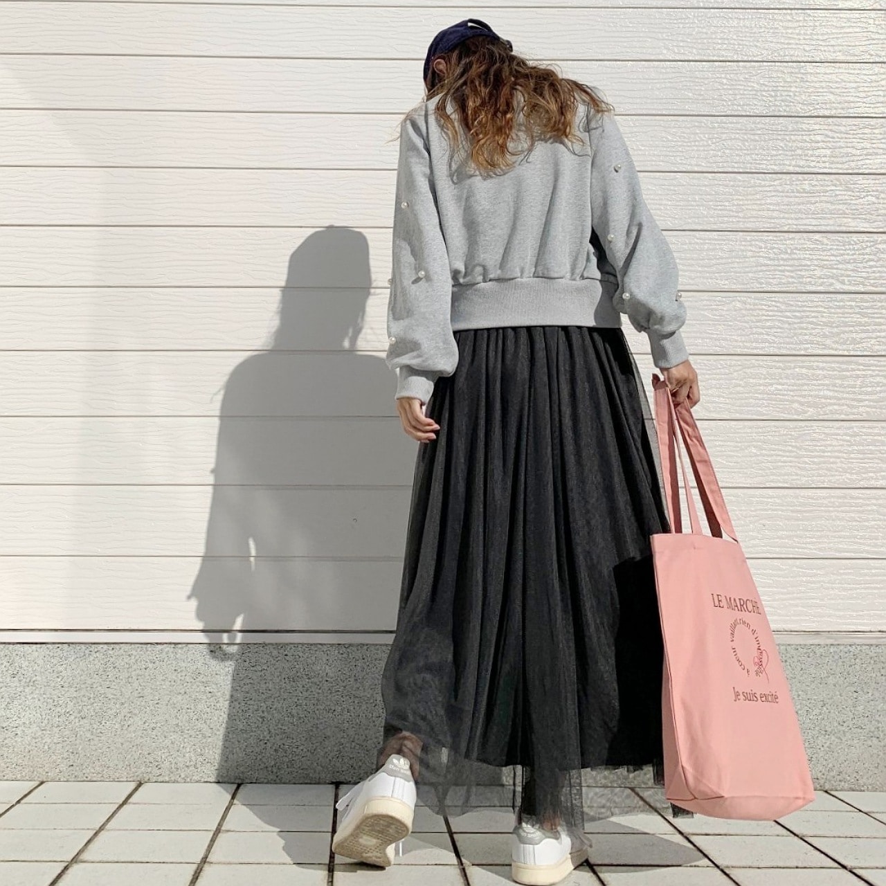 パールデザインスウェット グレー Free