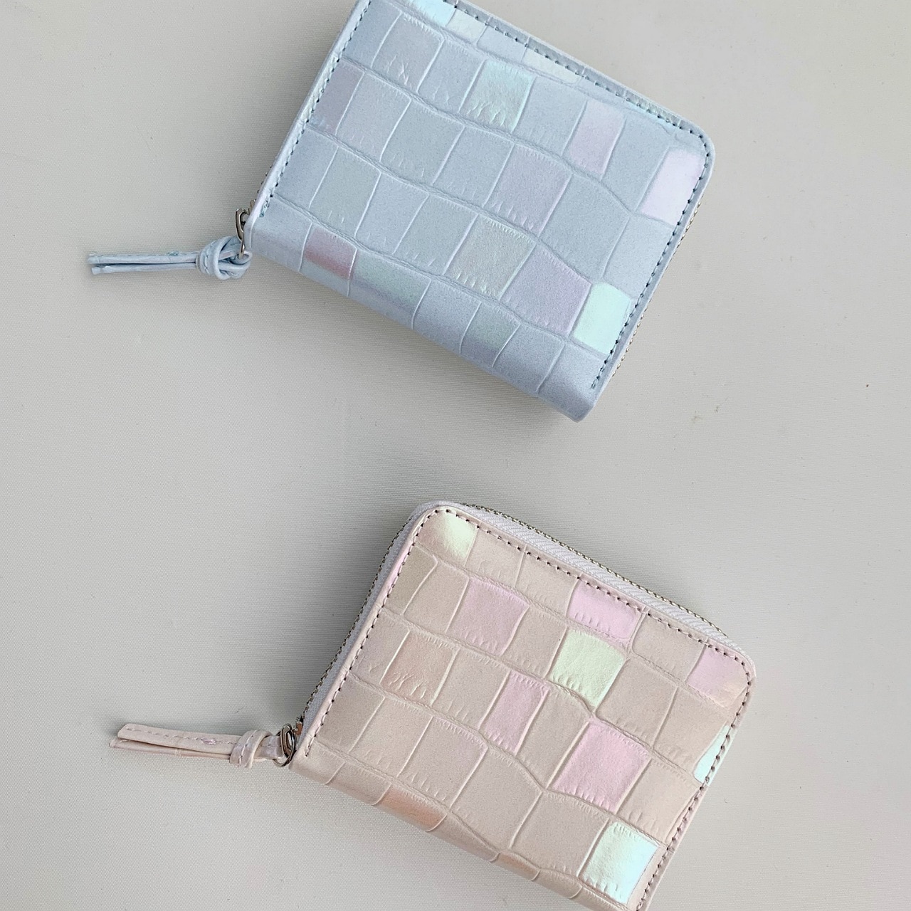 パールクロコジャバラウォレット ブルー Free