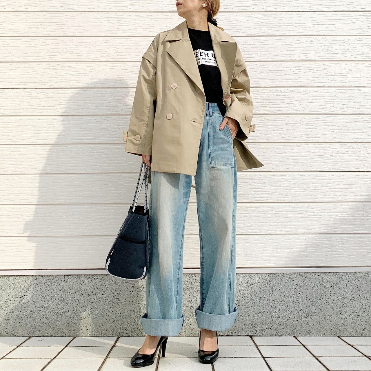 2wayショートトレンチ ベージュ Free