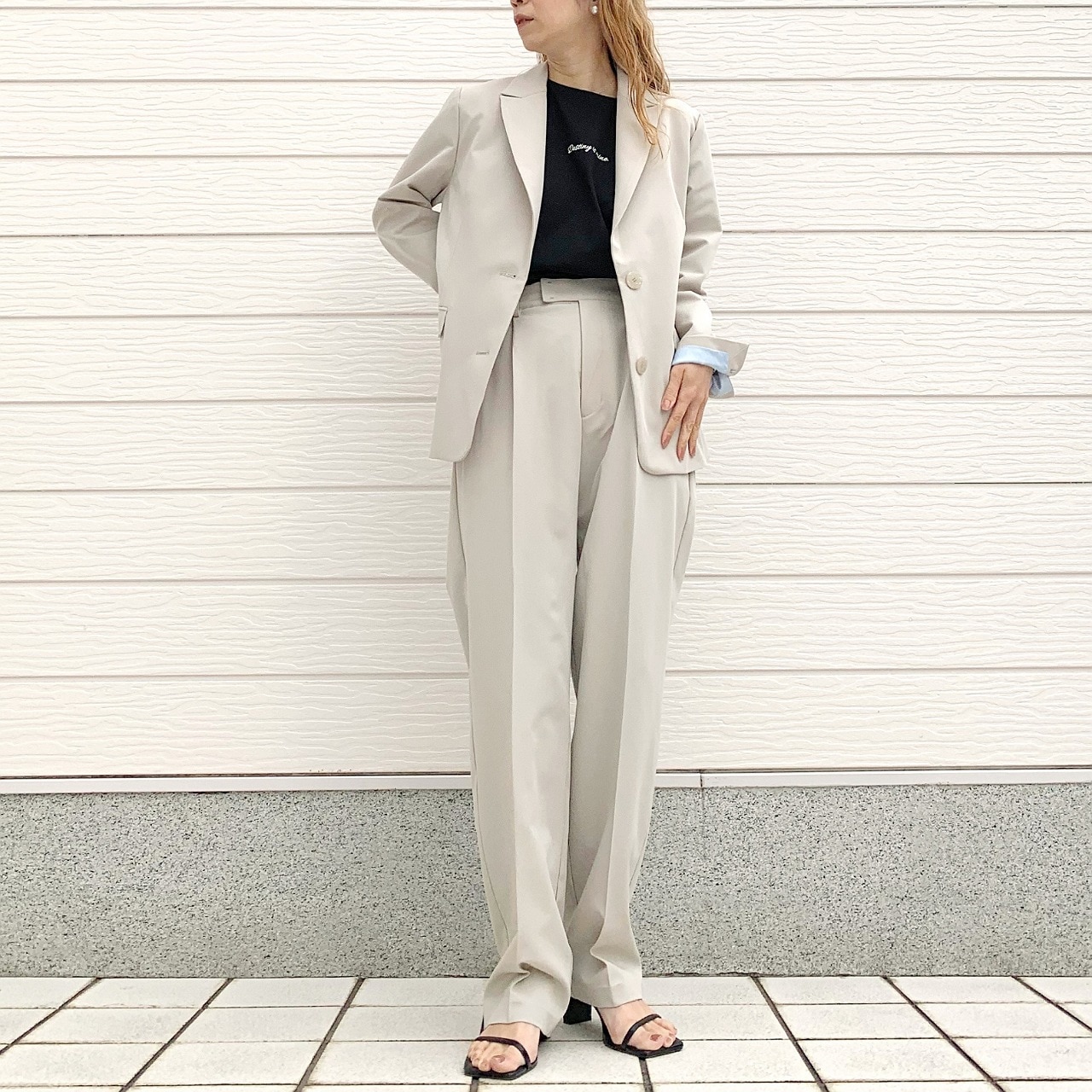 【セットアップ対応アイテム】TRストレッチストレートパンツ チャコールグレー Free