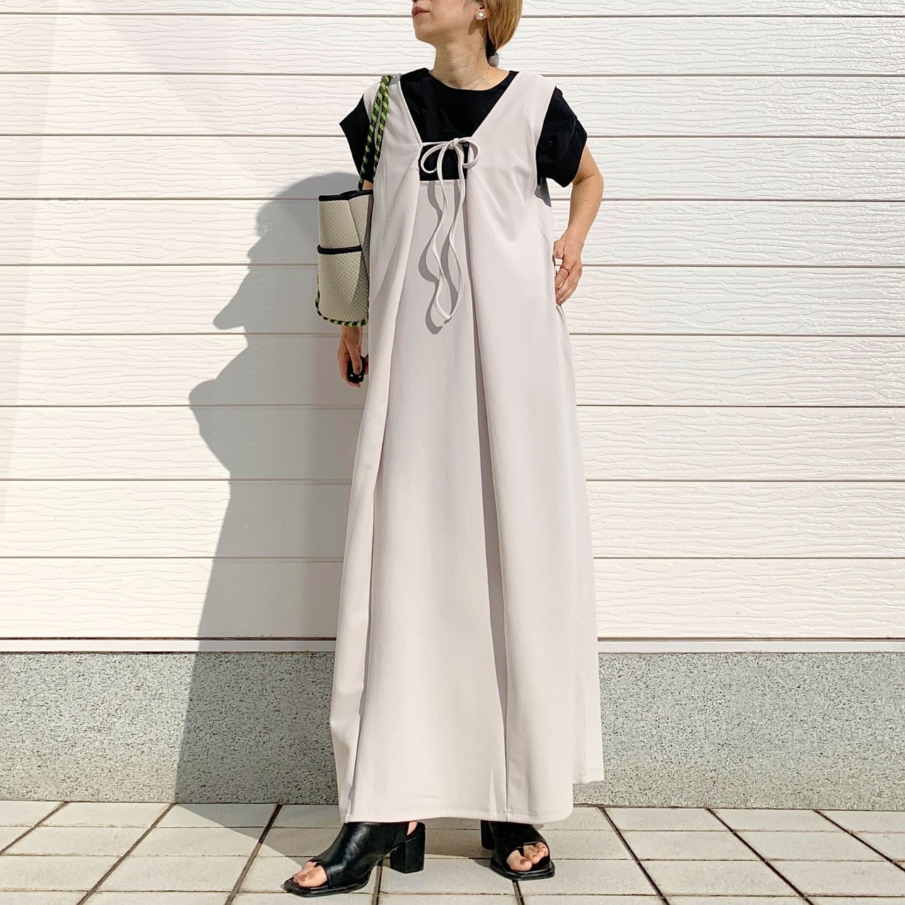 前後2wayリボンセットワンピース ブラック Free