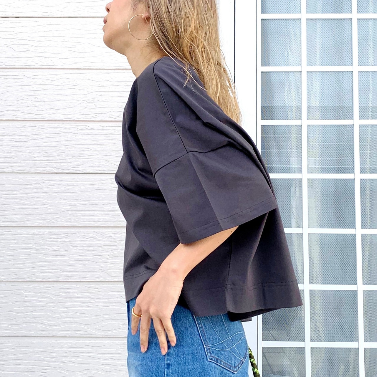 ドライタッチコットントップス イエロー Free