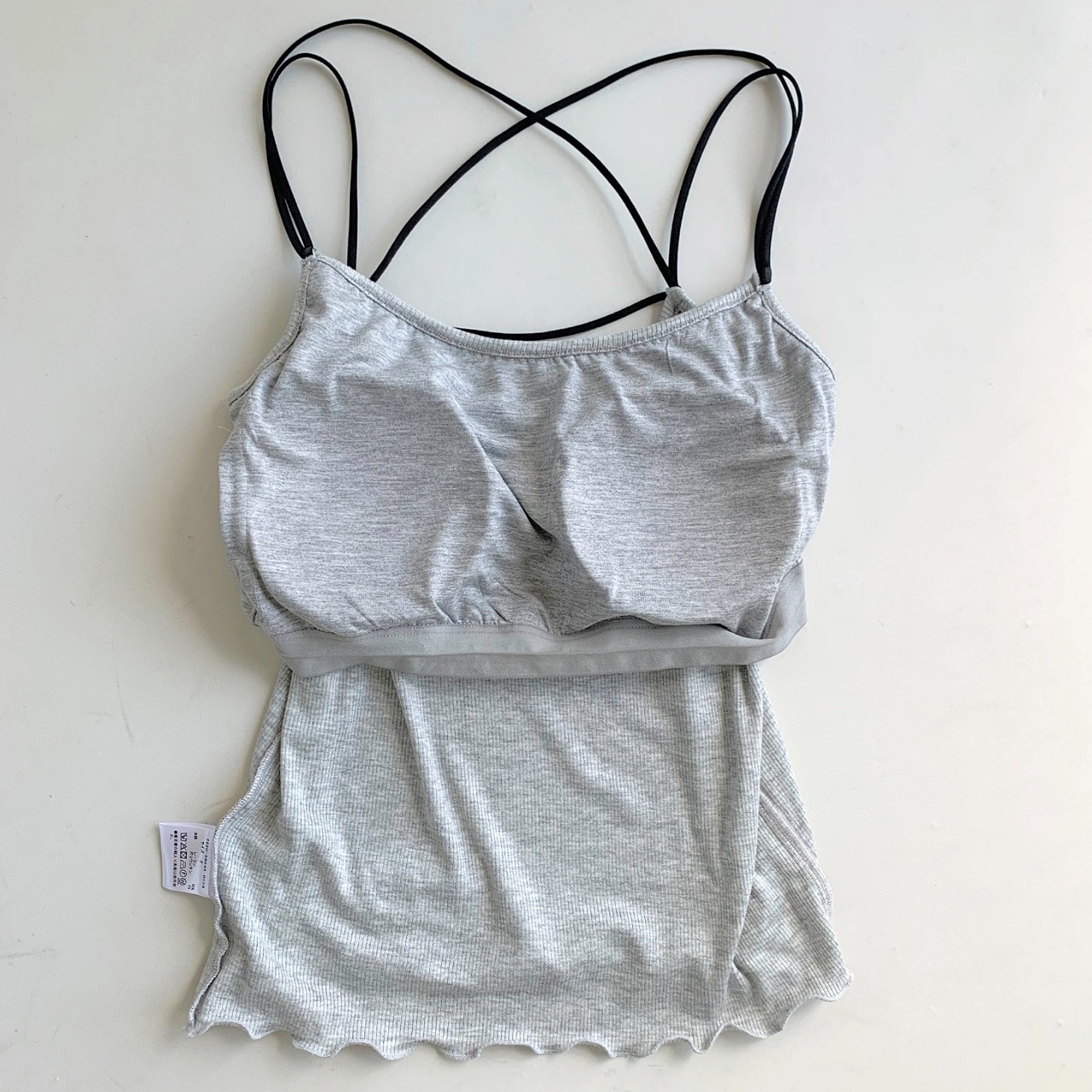 カップ付きバッククロスキャミ イエロー Free