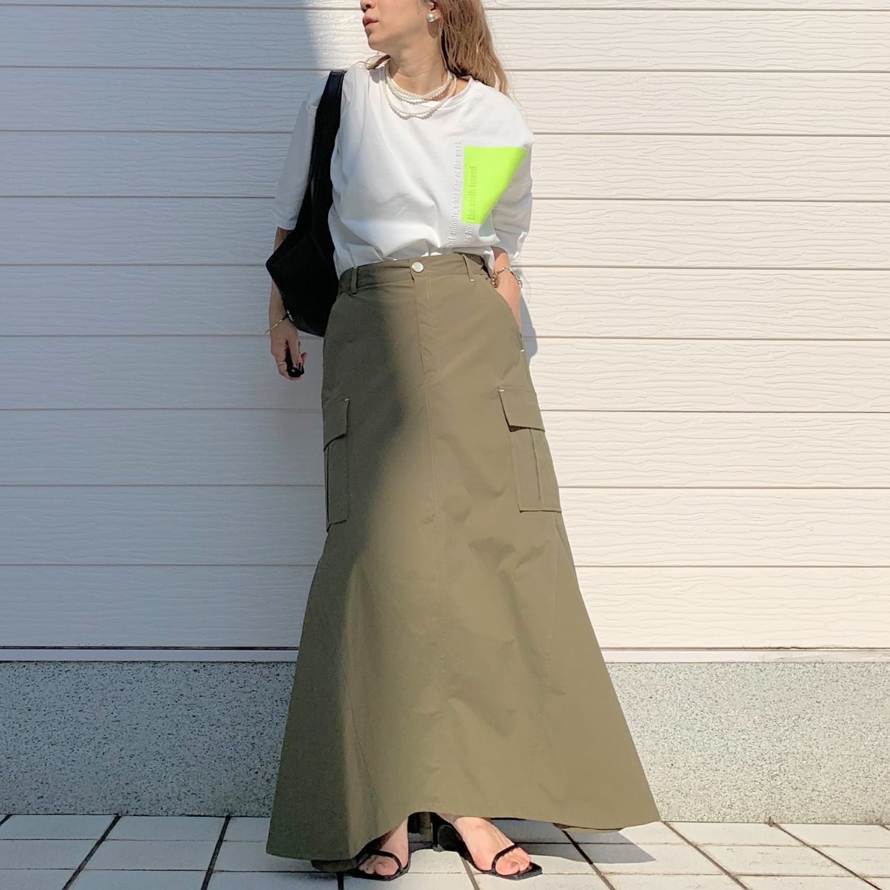 エンボスロゴT ホワイト×イエロー Free