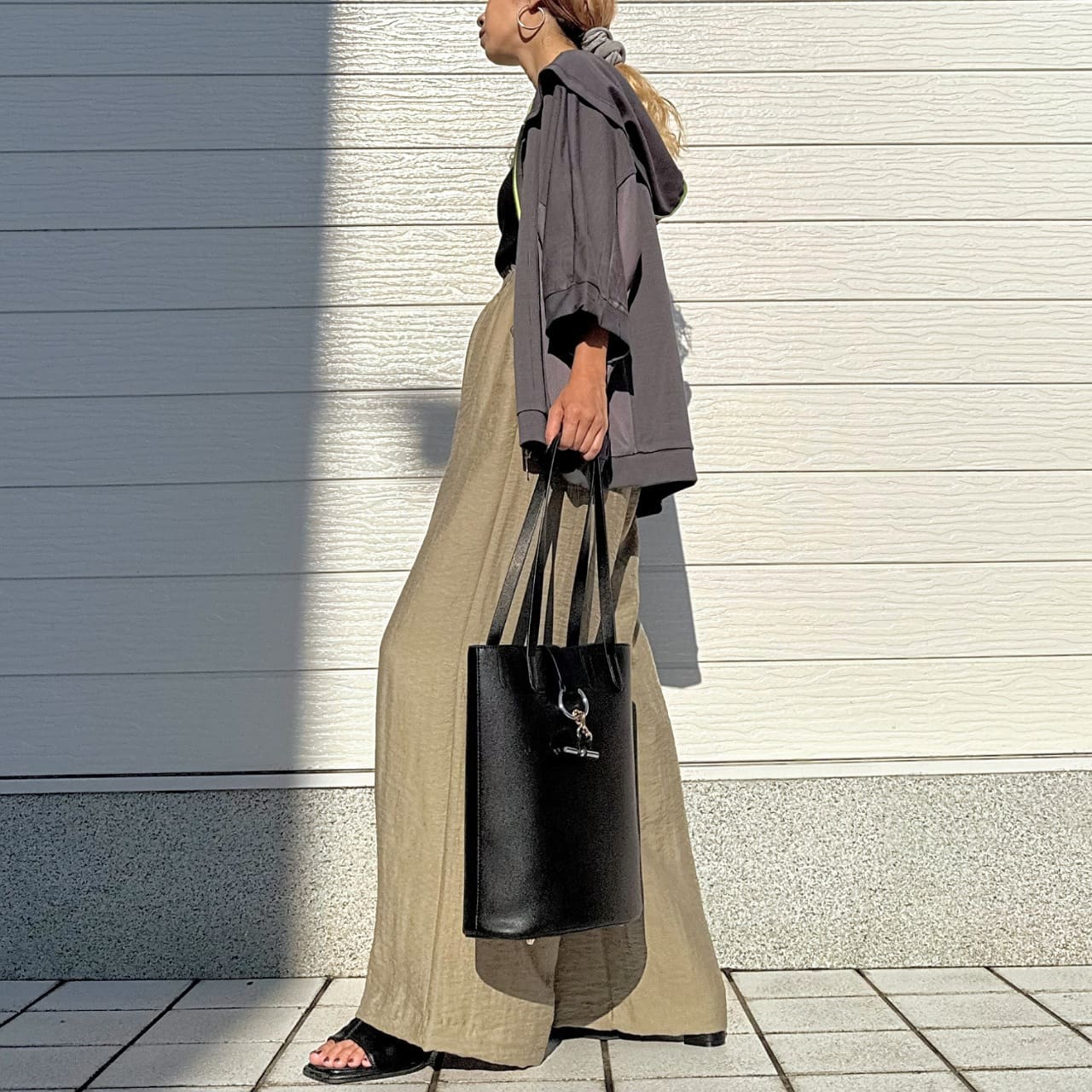 ドッキングドルマンパーカー グレー Free