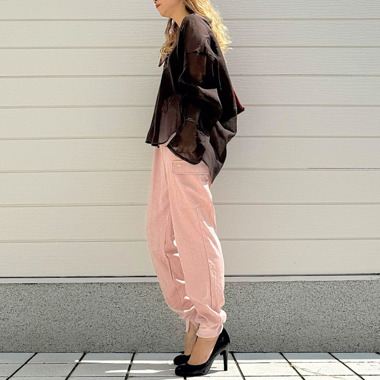 【セットアップ対応アイテム】ピーチタッチジョガーパンツ カーキ Free