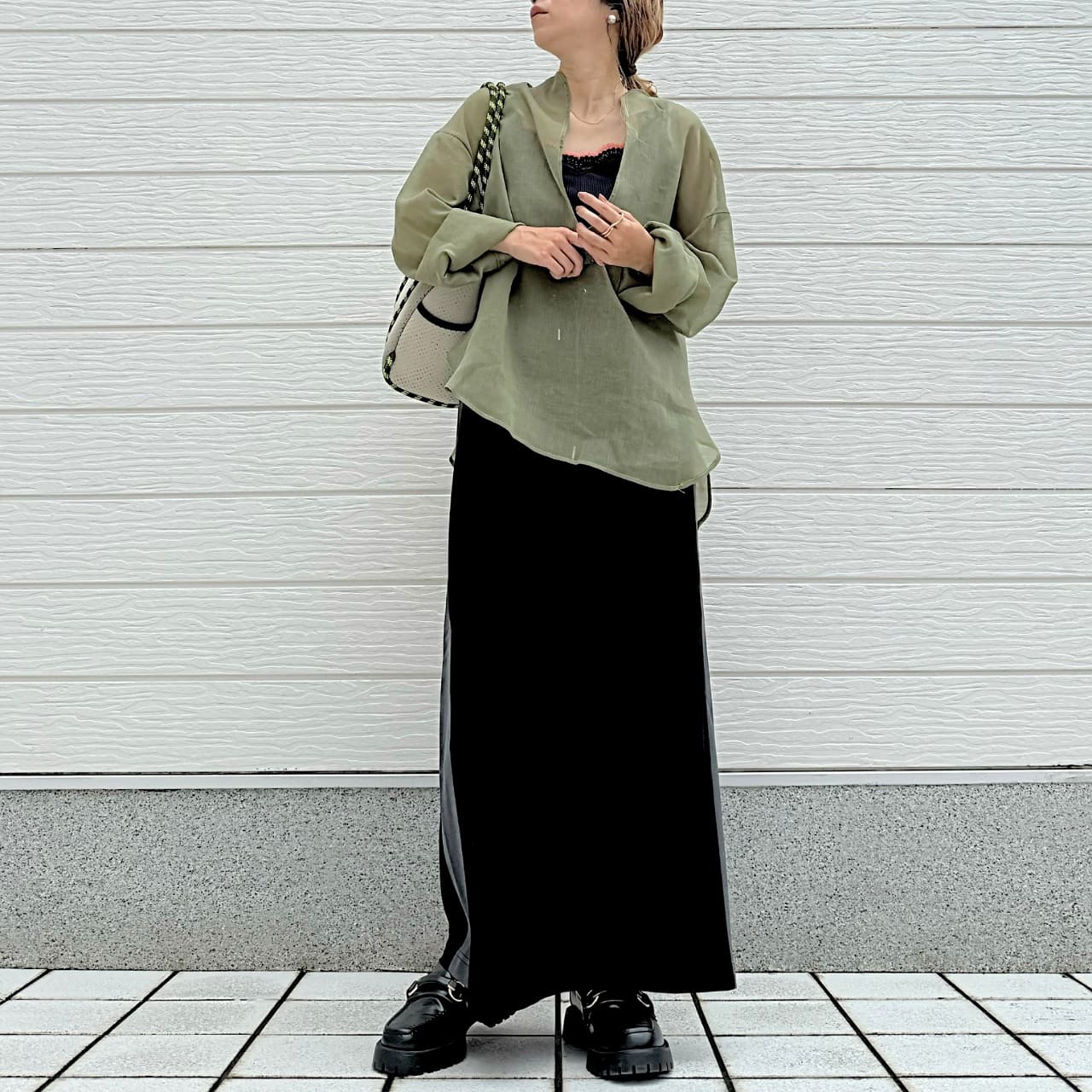 Deep Vキーネックブラウス ブラウン Free