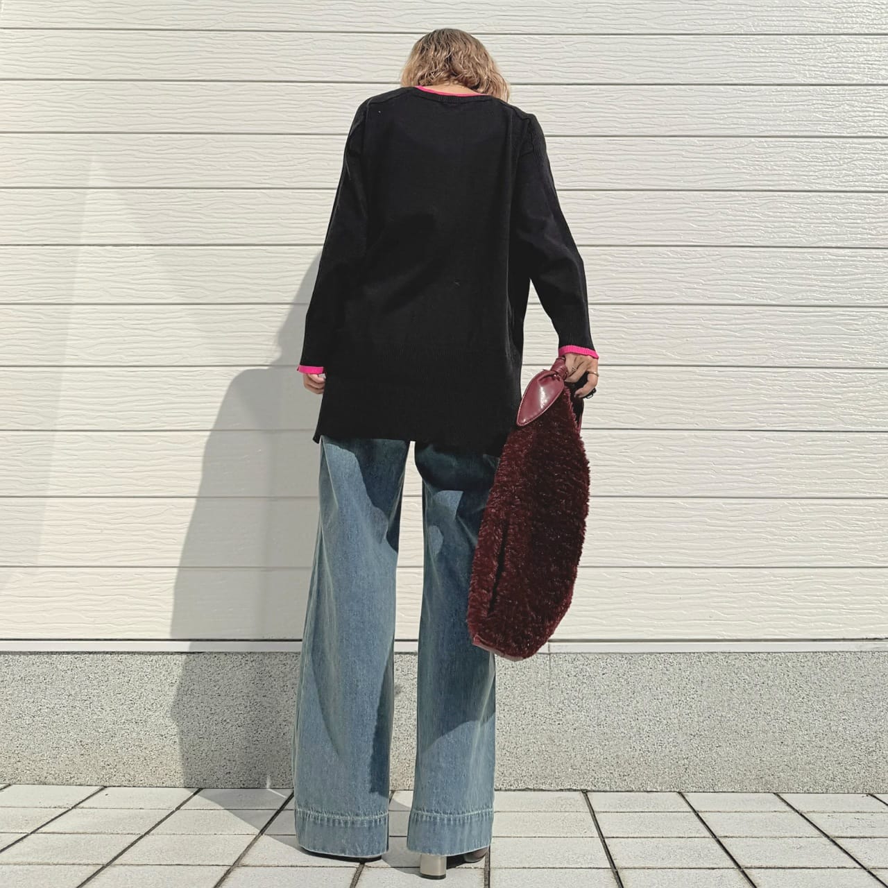 エンボスロゴニット ブラック Free