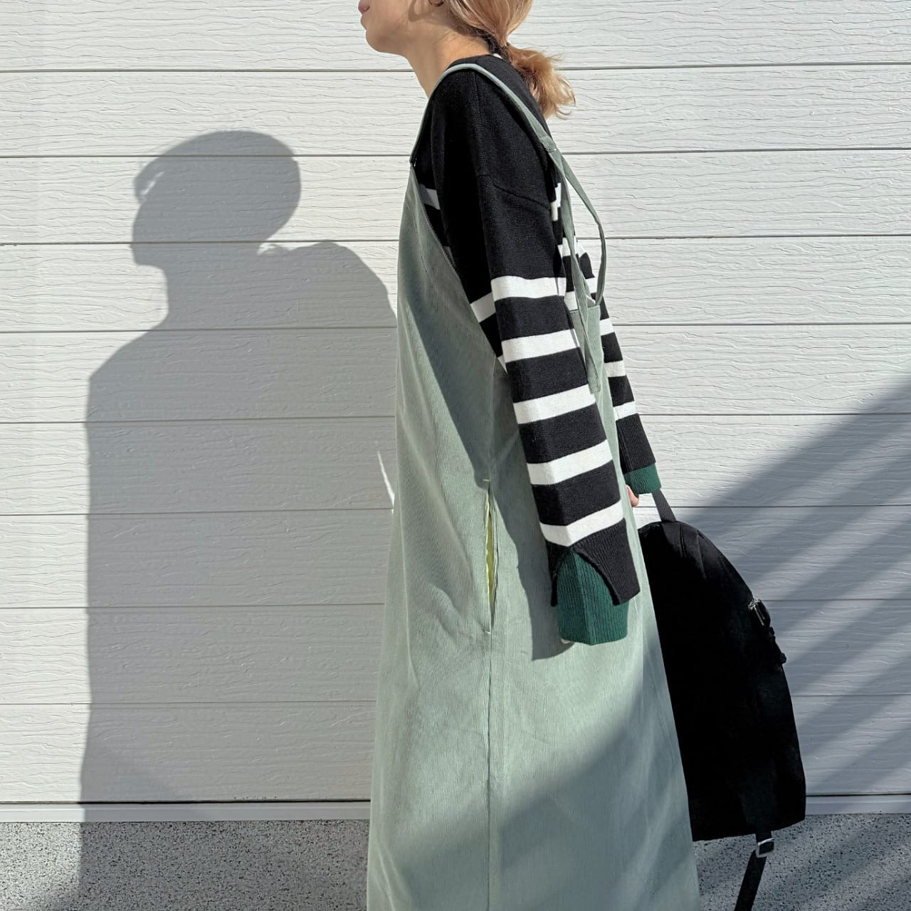 コーデュロイZipキャミワンピ ブラウン Free