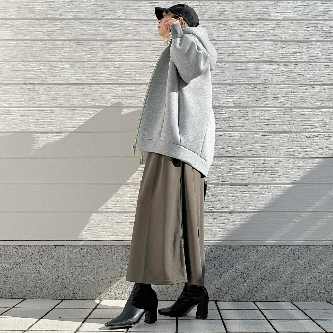 ボンディングパーカー グレー Free