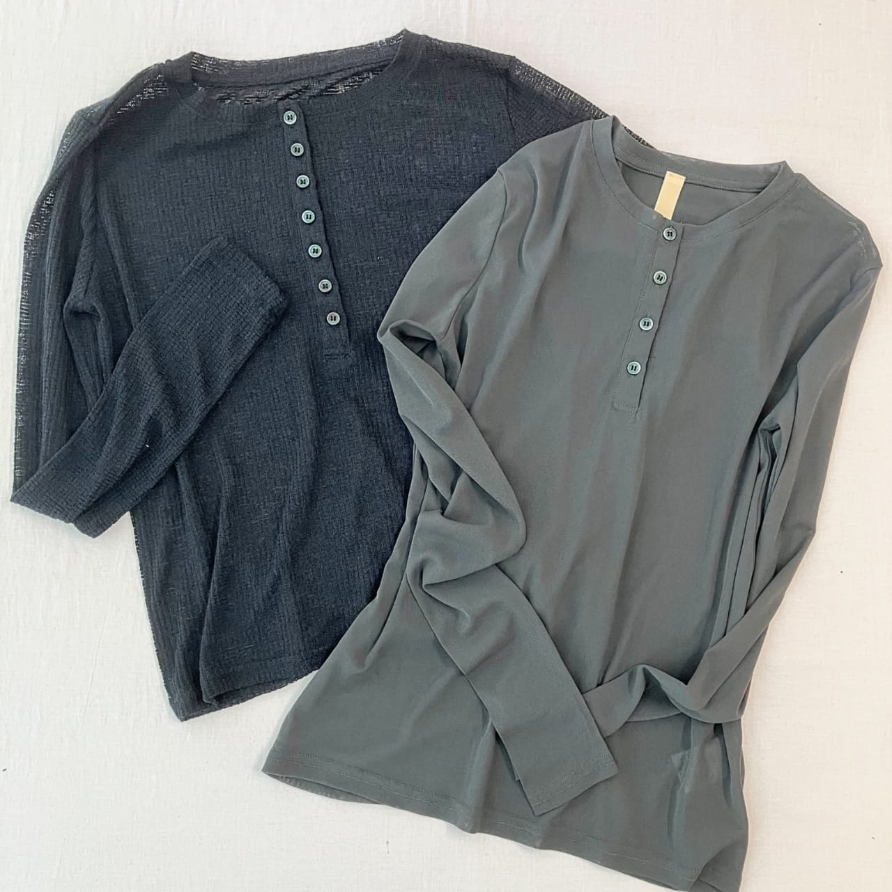 シアーヘンリーネックトップス アイボリー Free