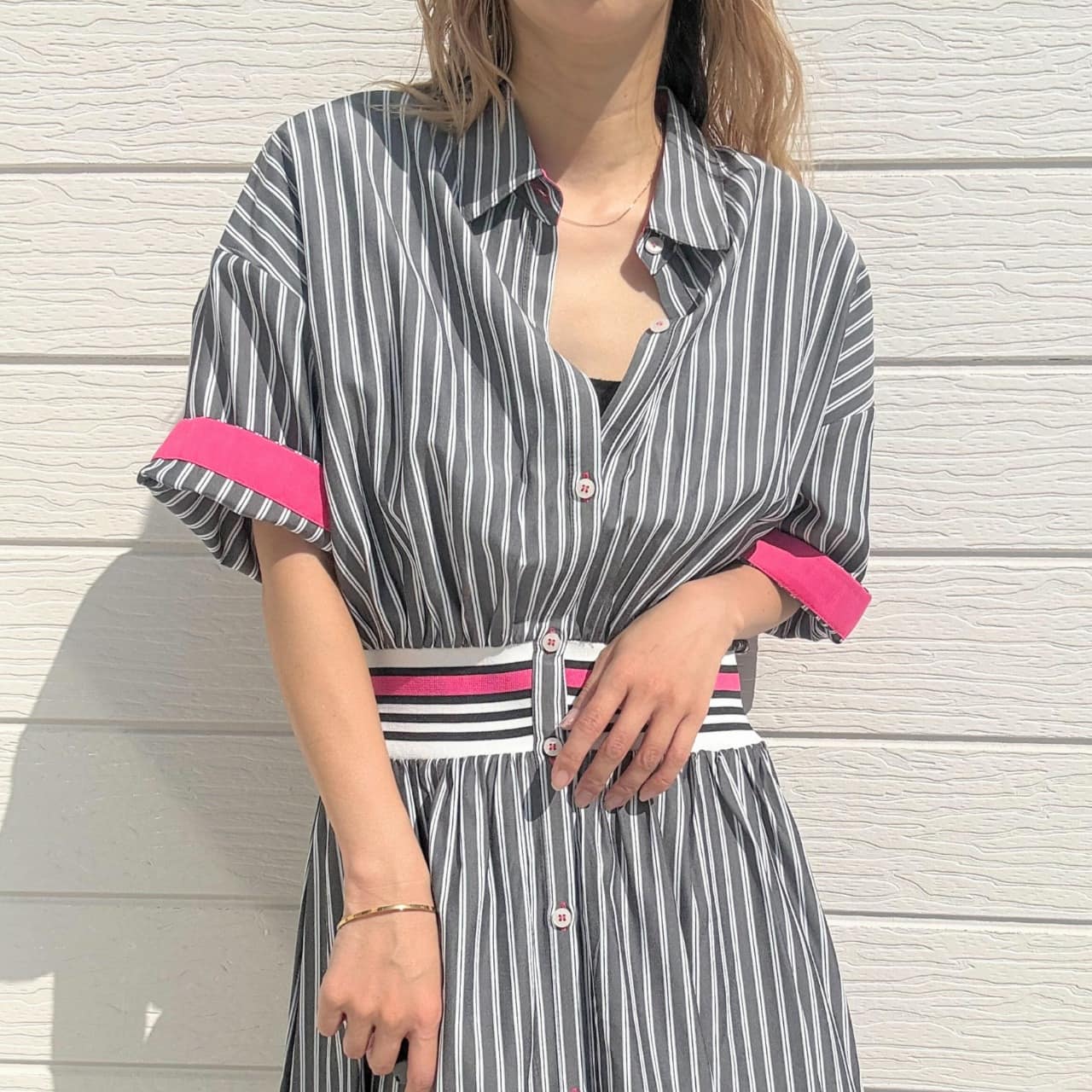 リブドッキングワンピース パープル Free