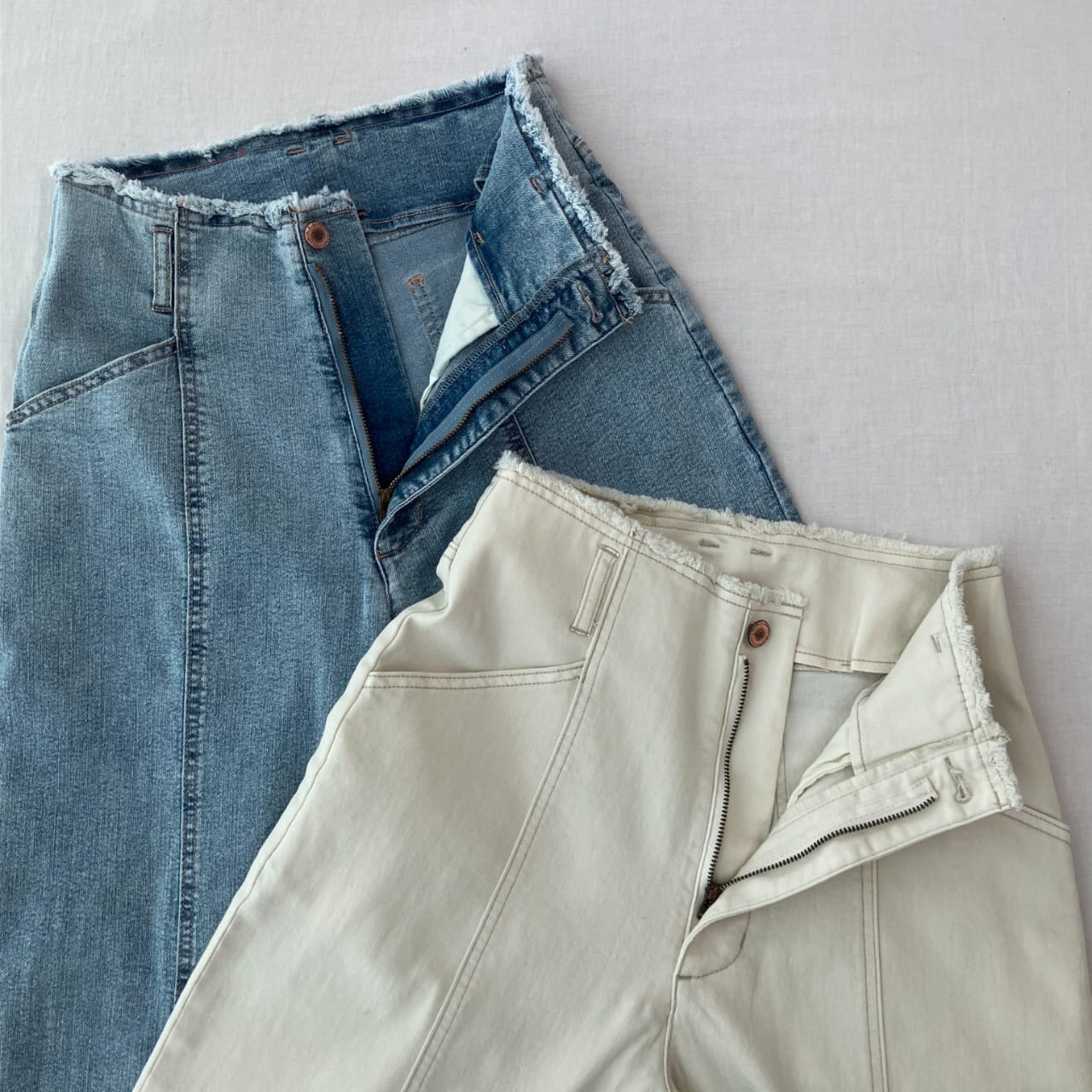 ストレッチデニムパンツ ホワイト Free