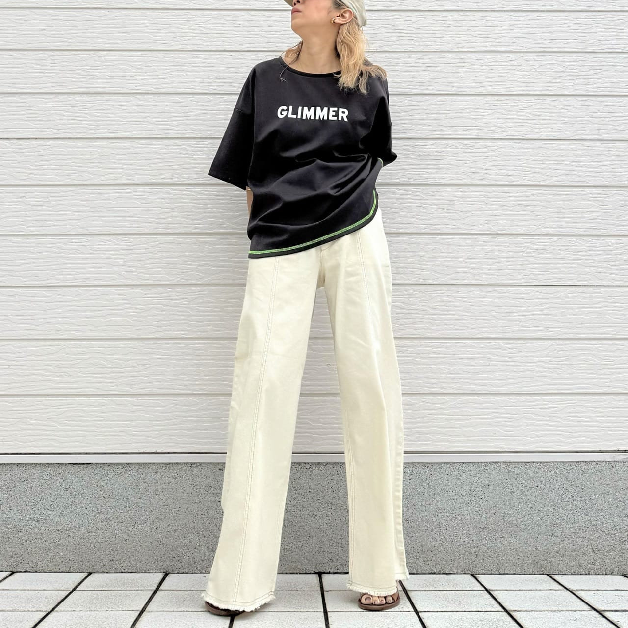 GLIIMMER半袖トップス ホワイト Free