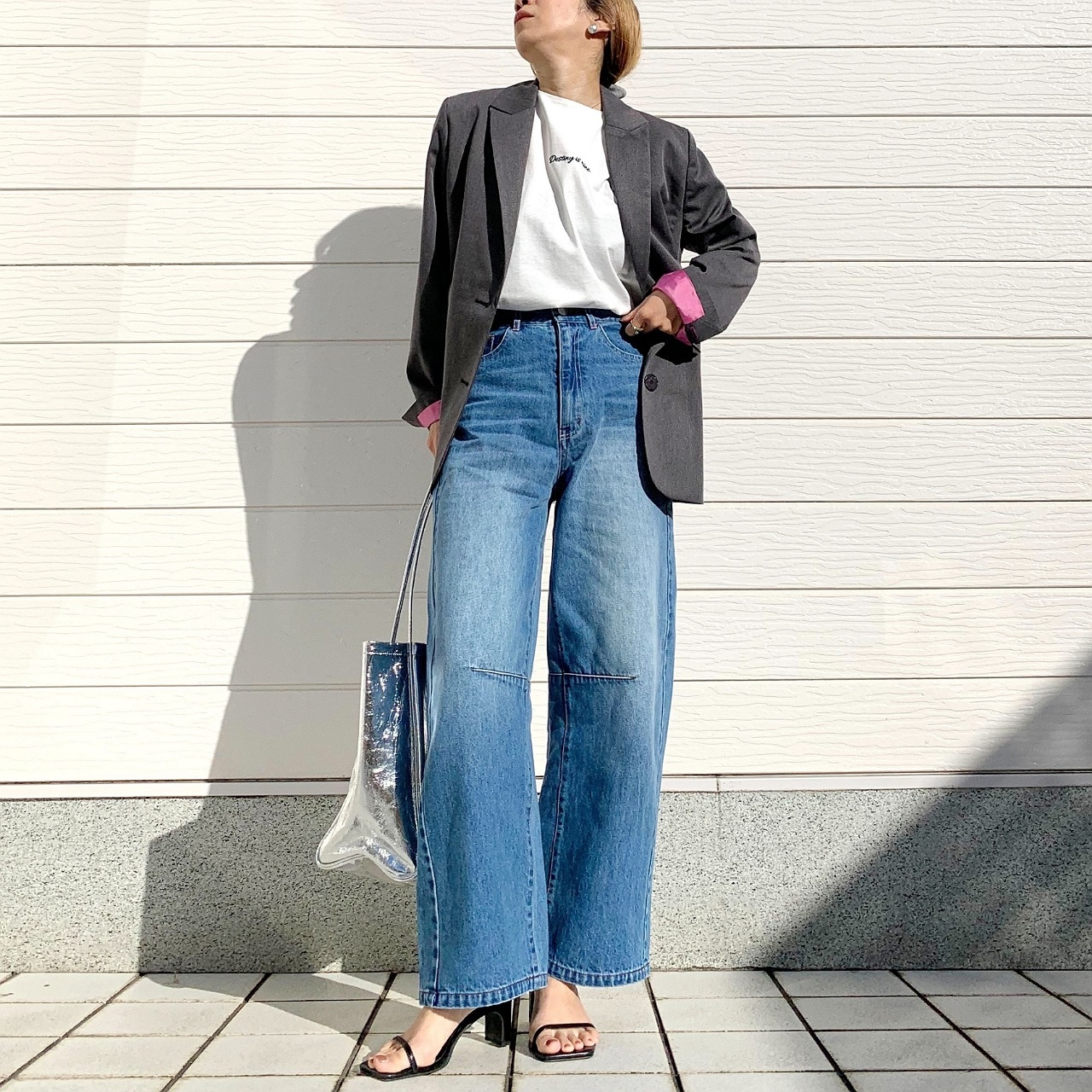 【セットアップ対応アイテム】TRストレッチピークドラぺルジャケット チャコールグレー Free