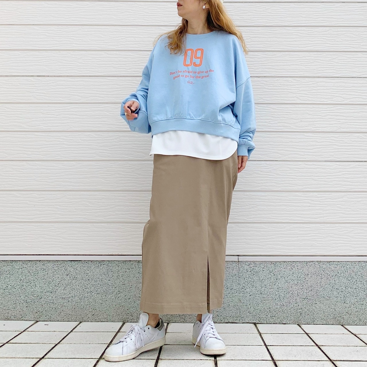 ストレッチタイトスカート ライトグリーン Free