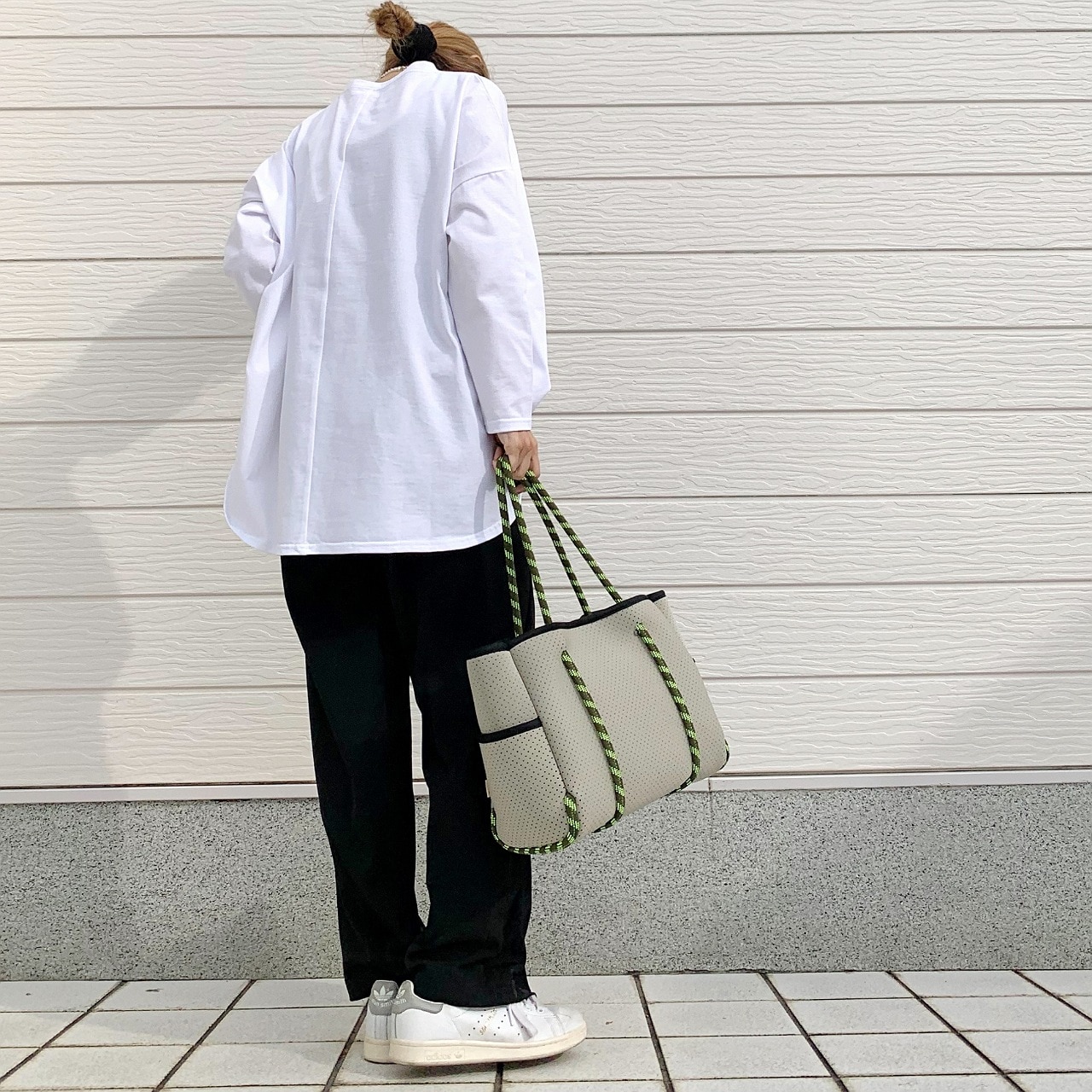 スクエア箔ロンT ホワイト Free