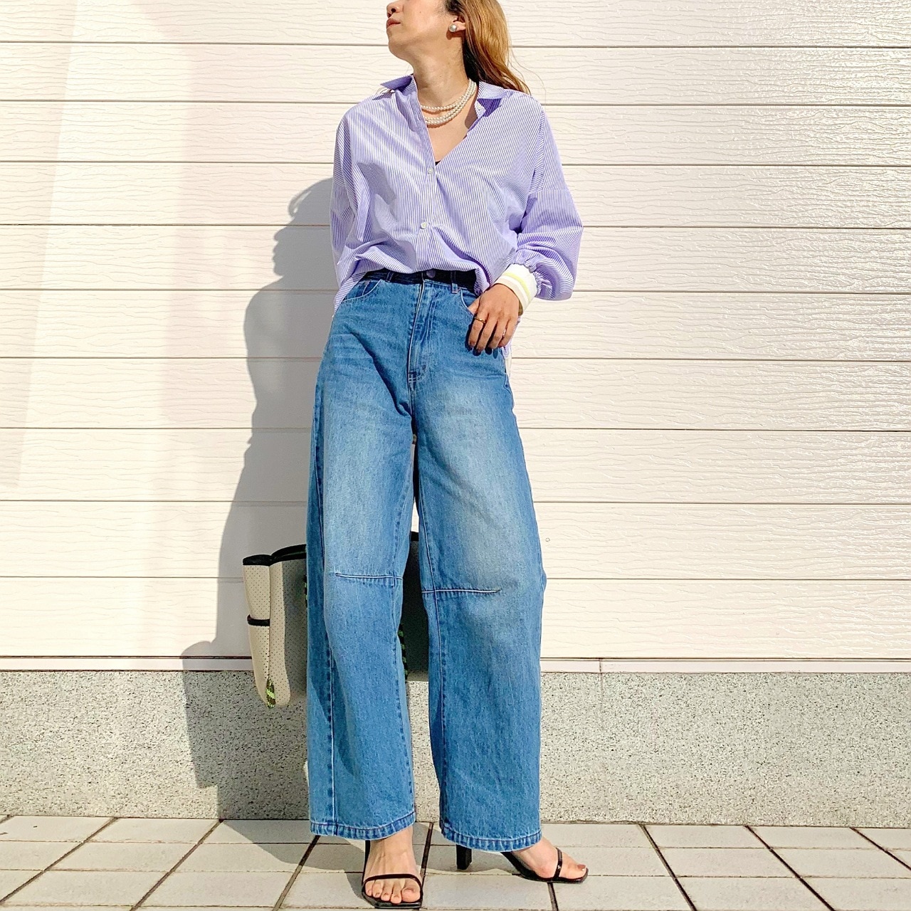 リブドッキングシャツ ホワイト Free