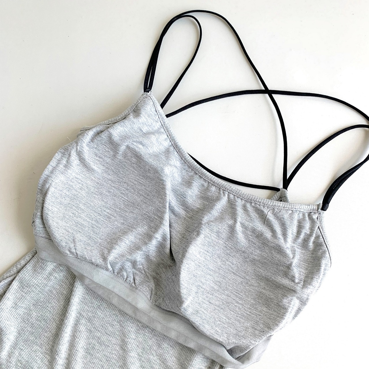 カップ付きバッククロスキャミ イエロー Free