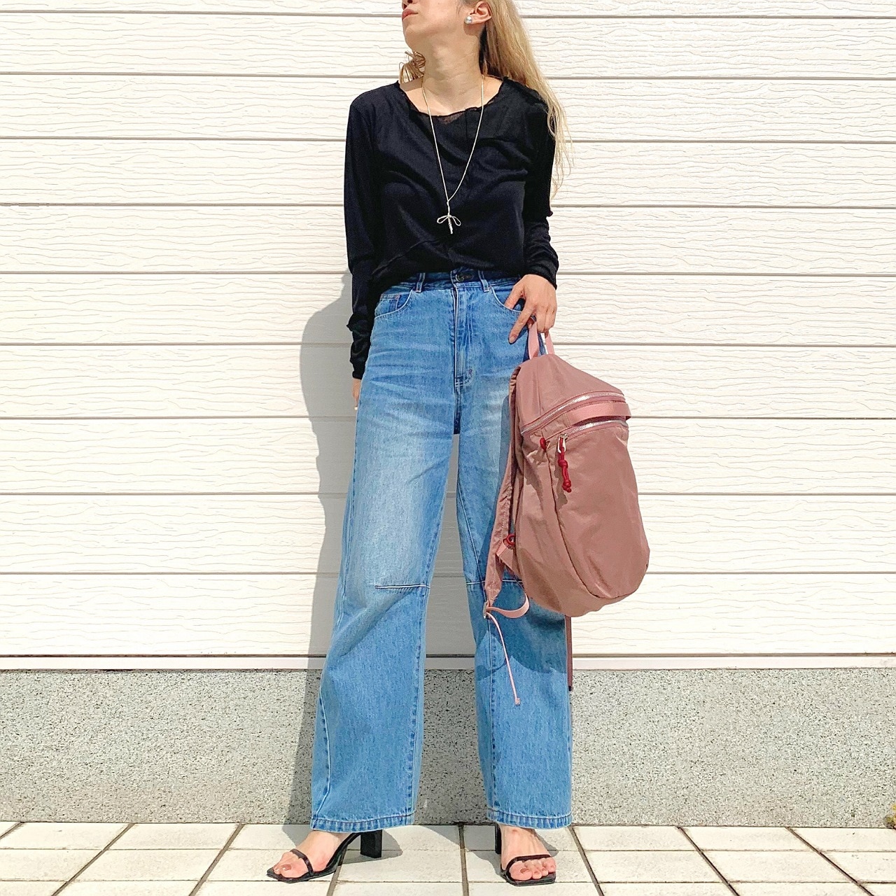 ブロック切り替えトップス アイボリー Free