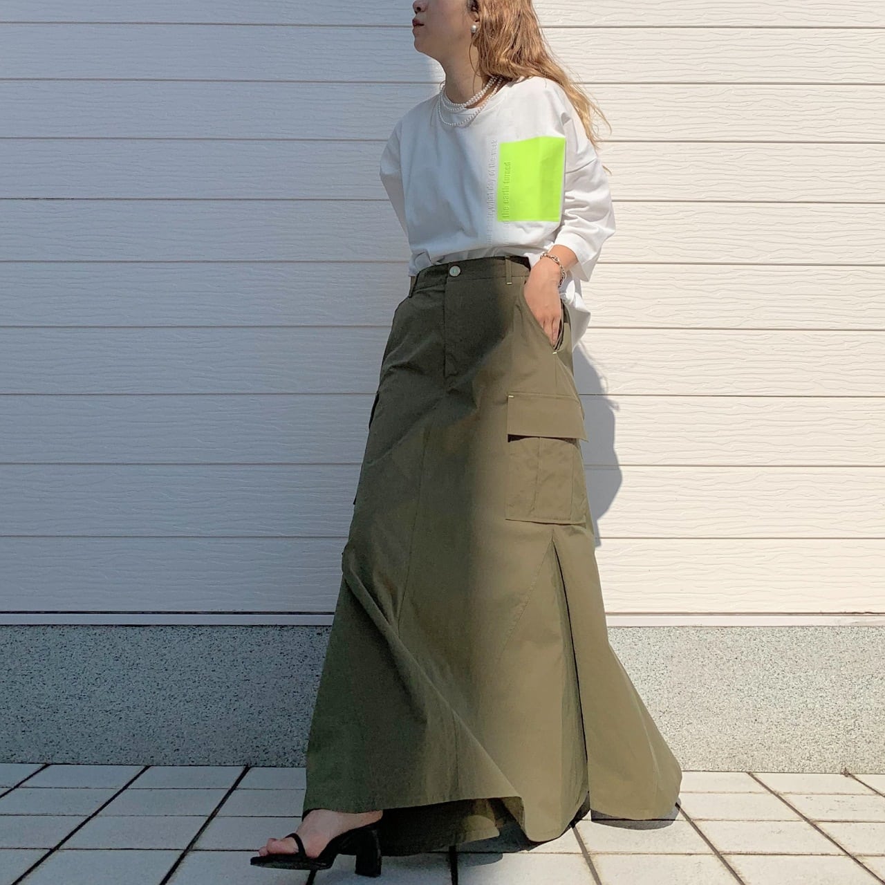 エンボスロゴT ホワイト×イエロー Free