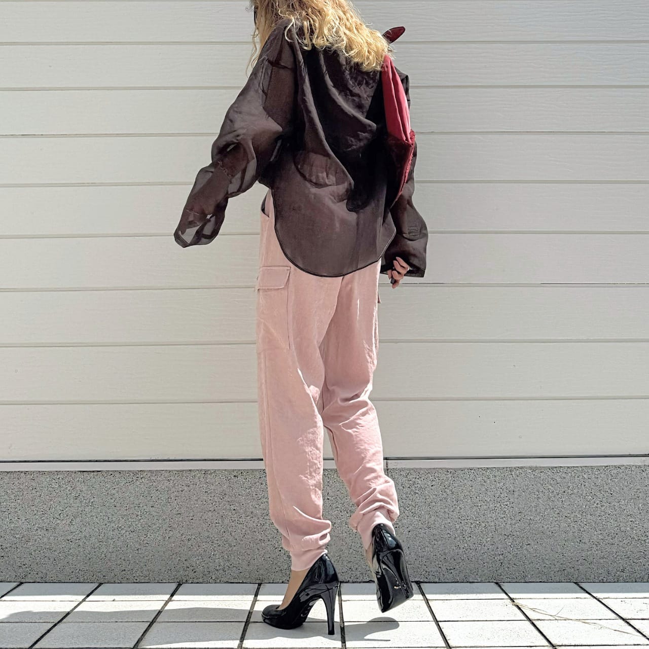 【セットアップ対応アイテム】ピーチタッチジョガーパンツ カーキ Free