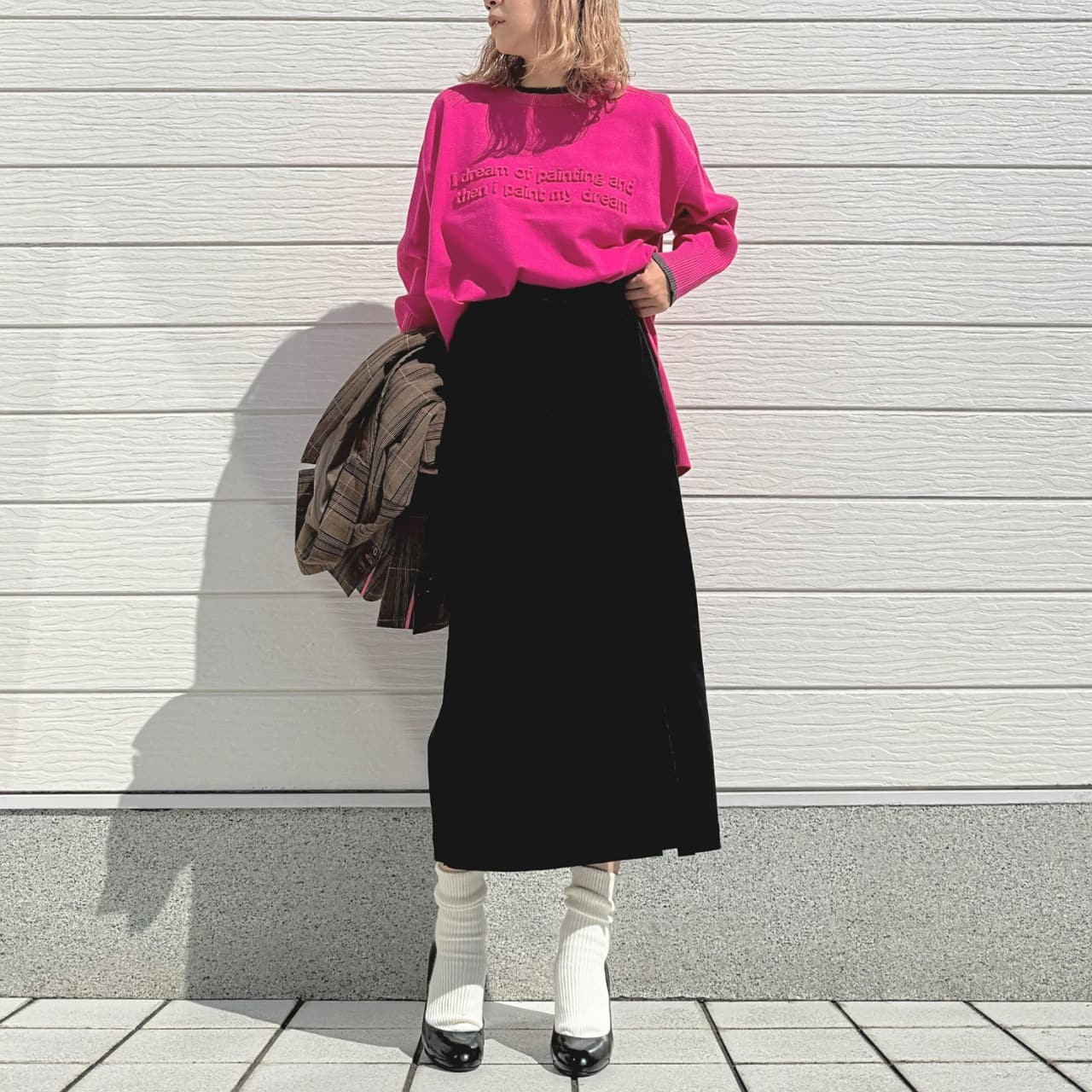 エンボスロゴニット ブラック Free