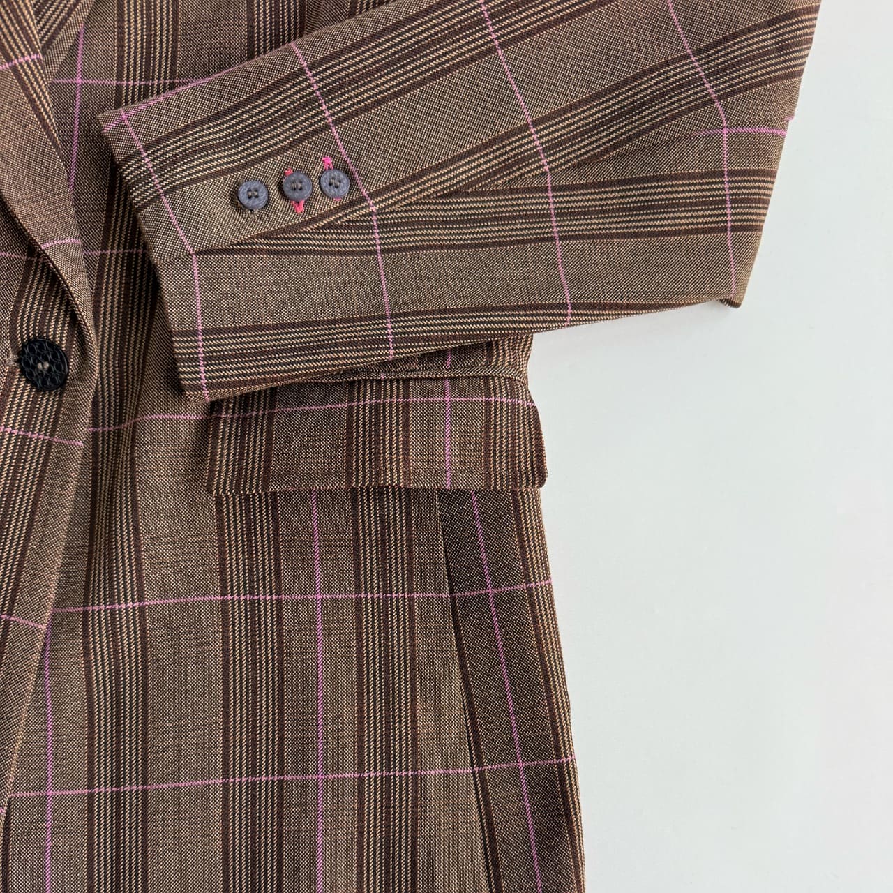 チェックジャケット ブラウン Free