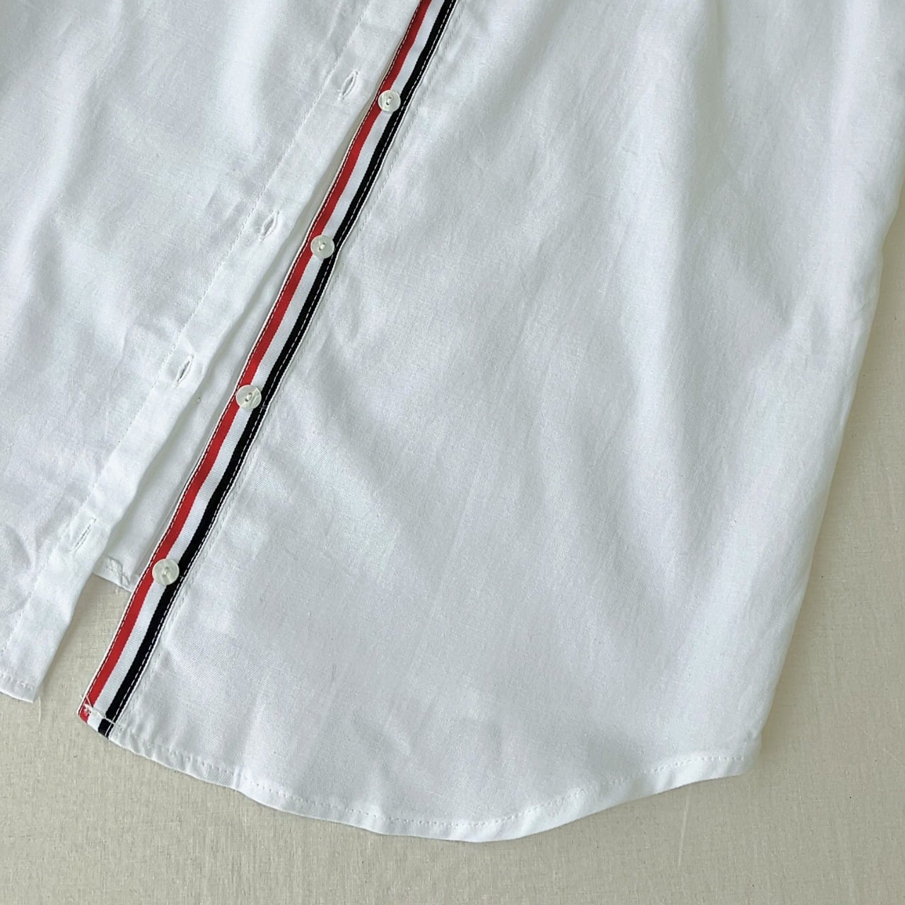 トリコロールスリットシャツ ホワイト Free