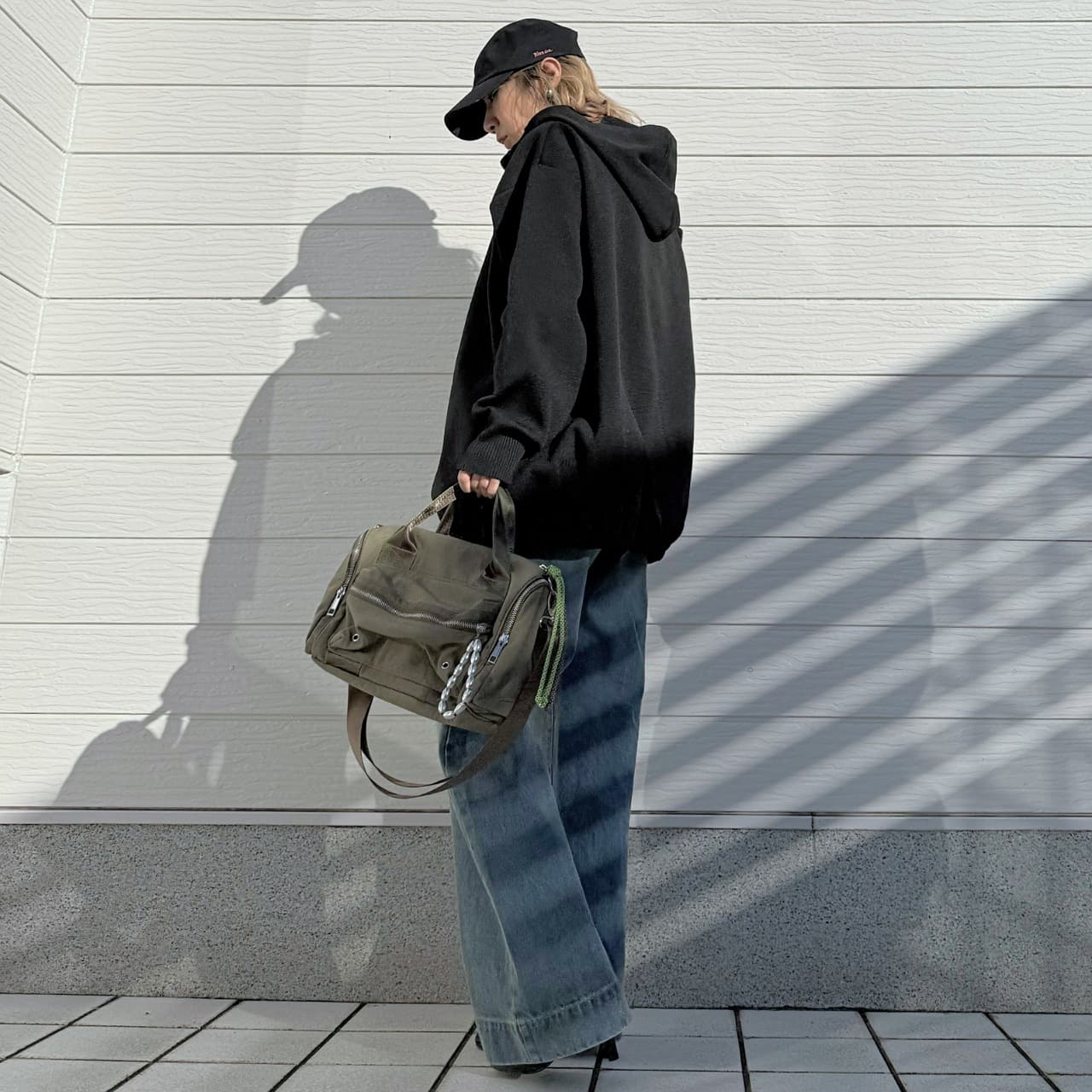 ミリタリーチャームボストン カーキ Free