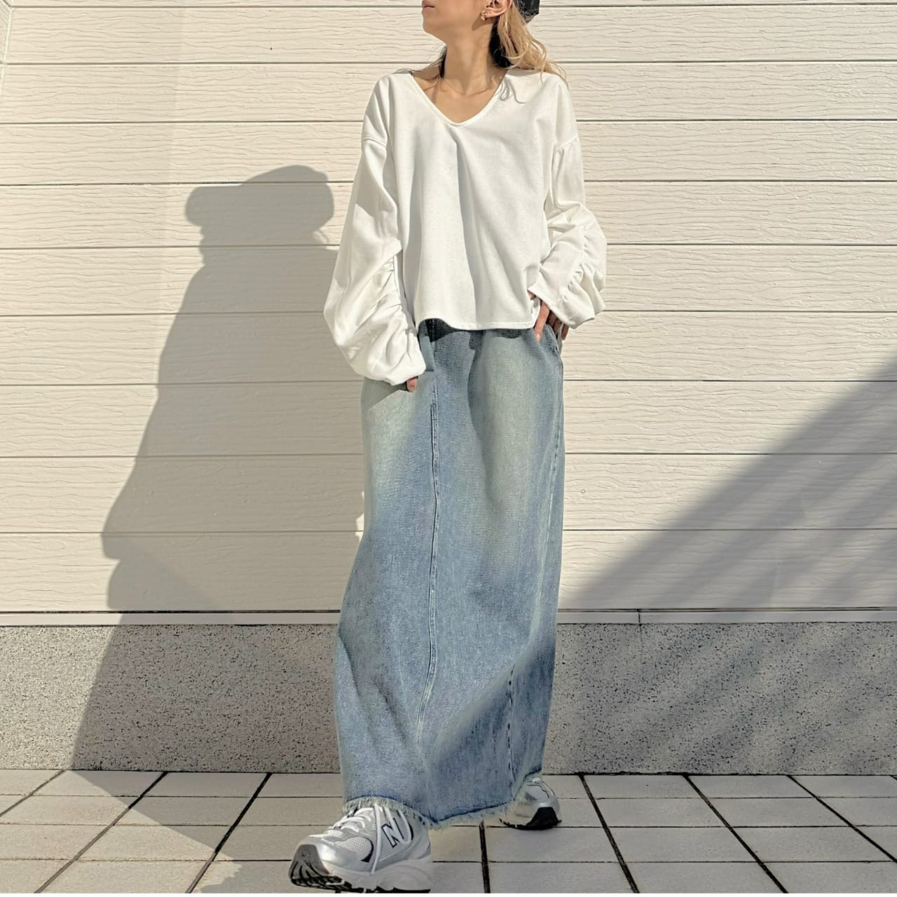 ブークレダンボールディープVネックトップス ライム Free