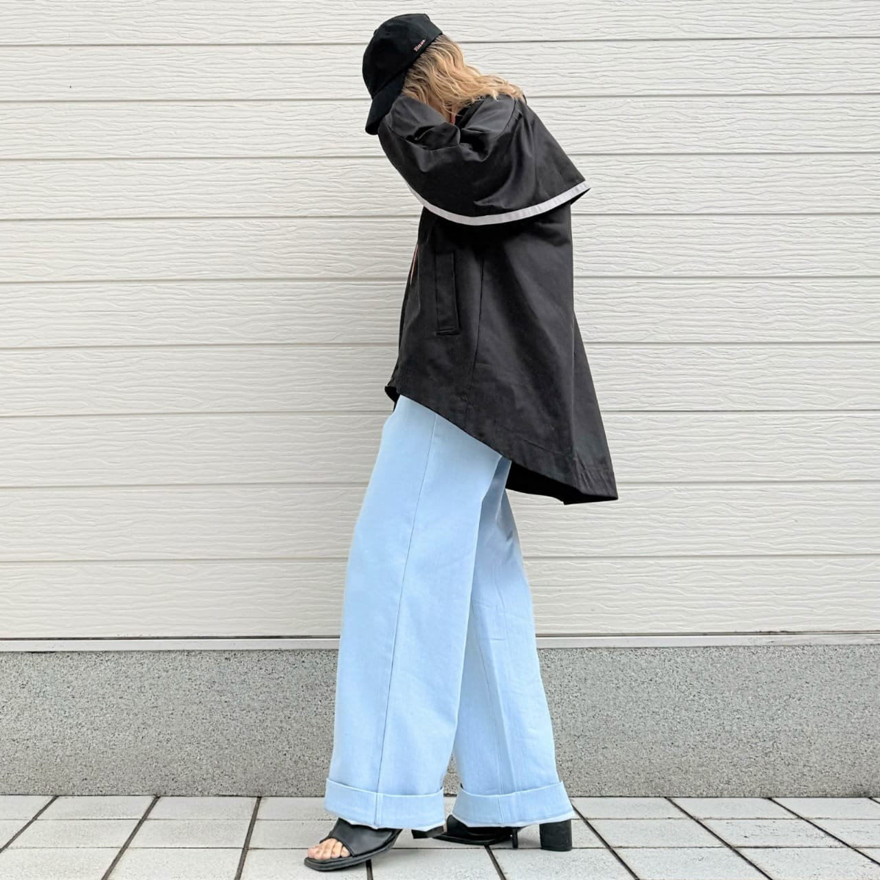 バックテープラインブルゾン アイボリー Free