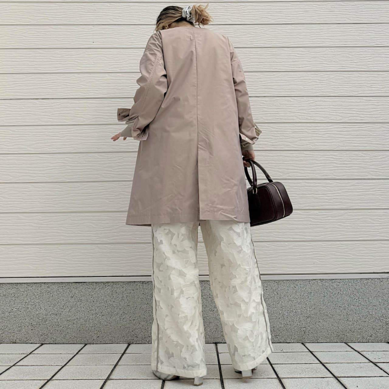 ノーカラーツイルコート ベージュ Free