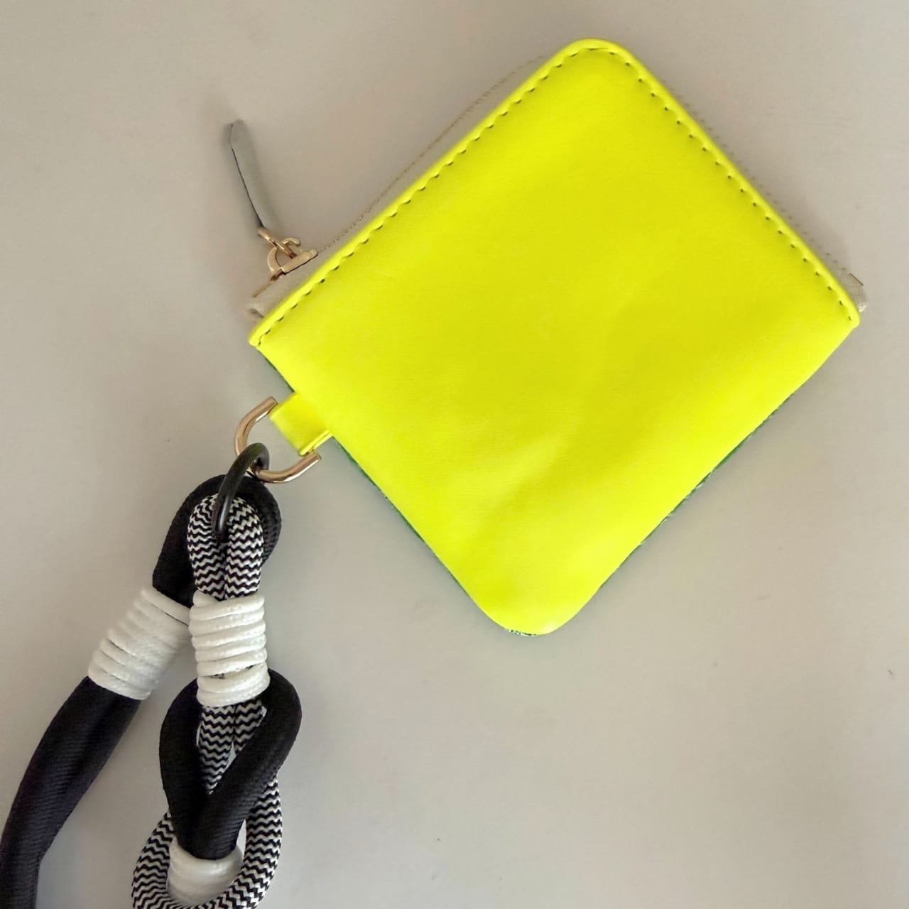 モノグラムミニウォレット グリーン×イエロー Free