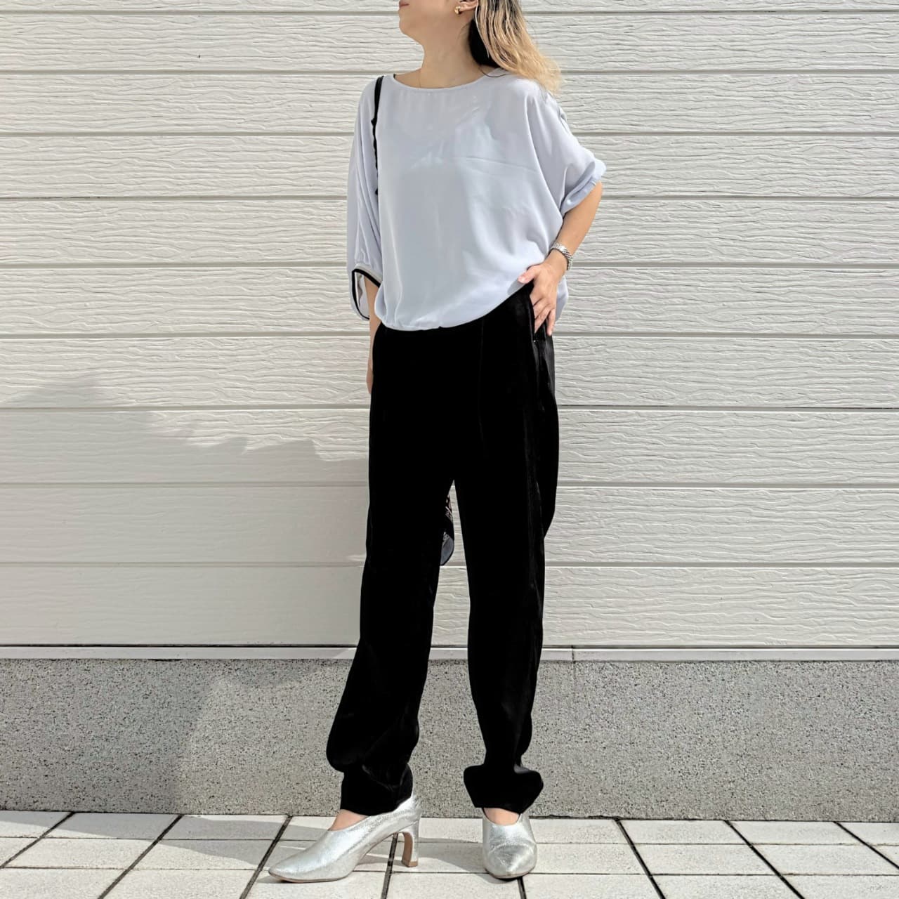 リブヘムライントップス ホワイト Free