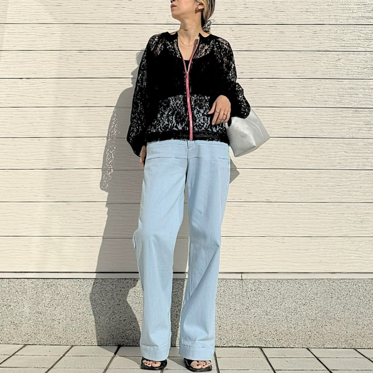 レースブルゾン ホワイト Free