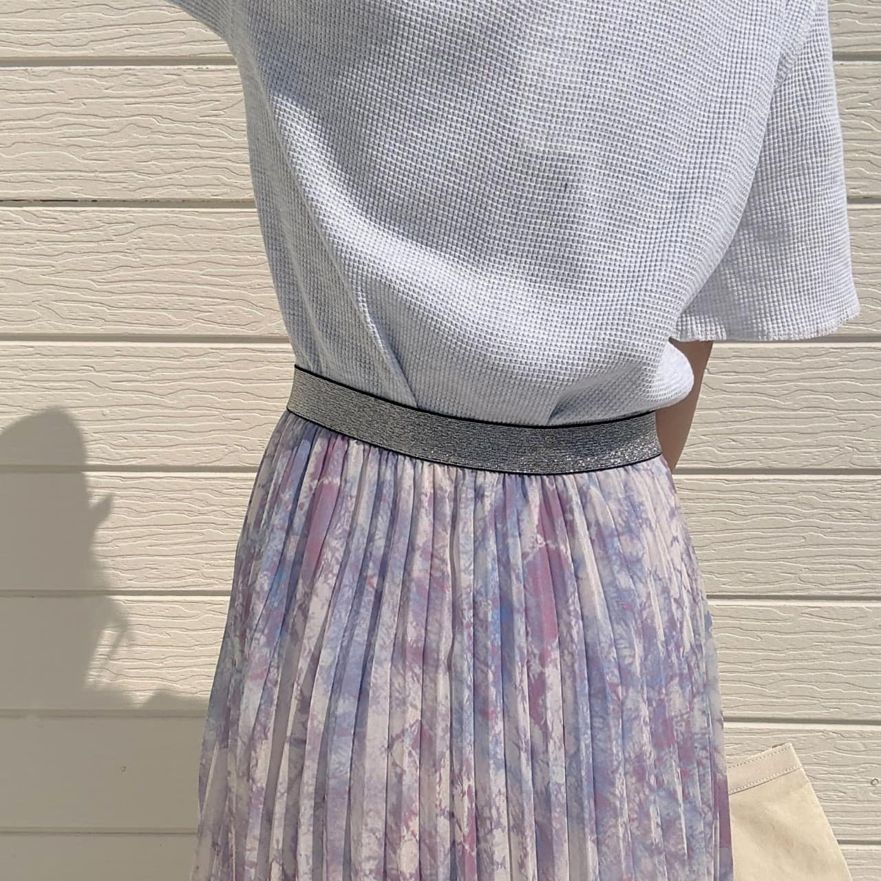 ニュアンスカラープリーツスカート ブルー Free