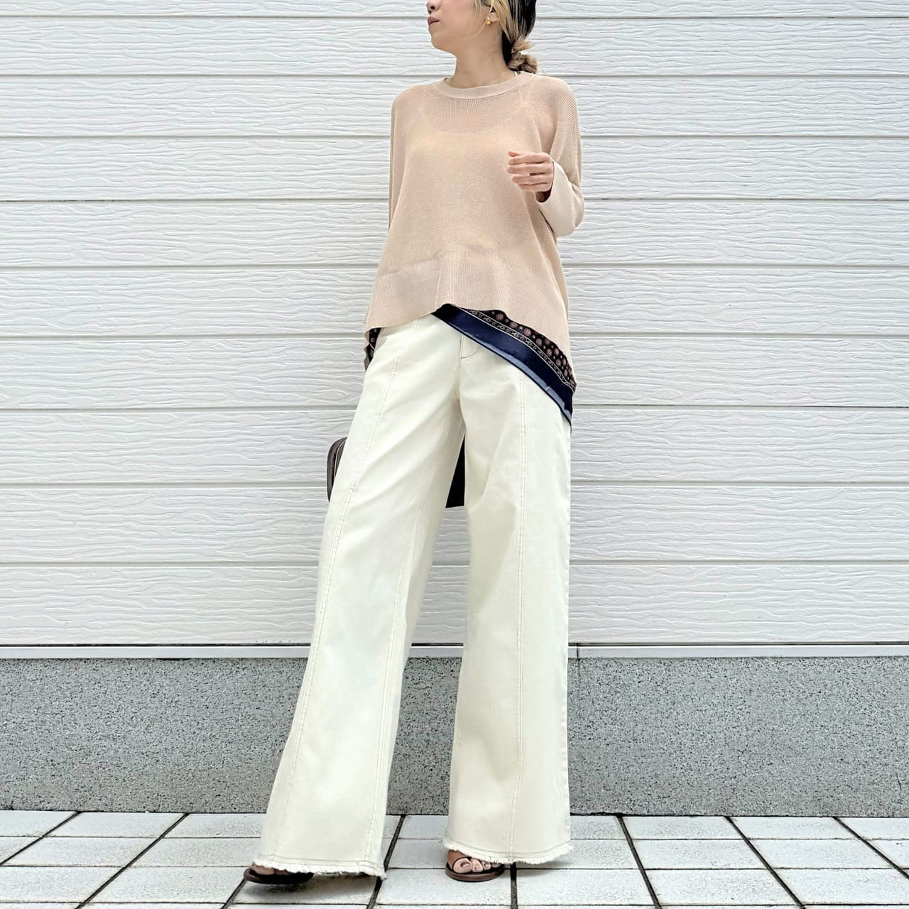 UV片畦ボックスニット グリーン Free