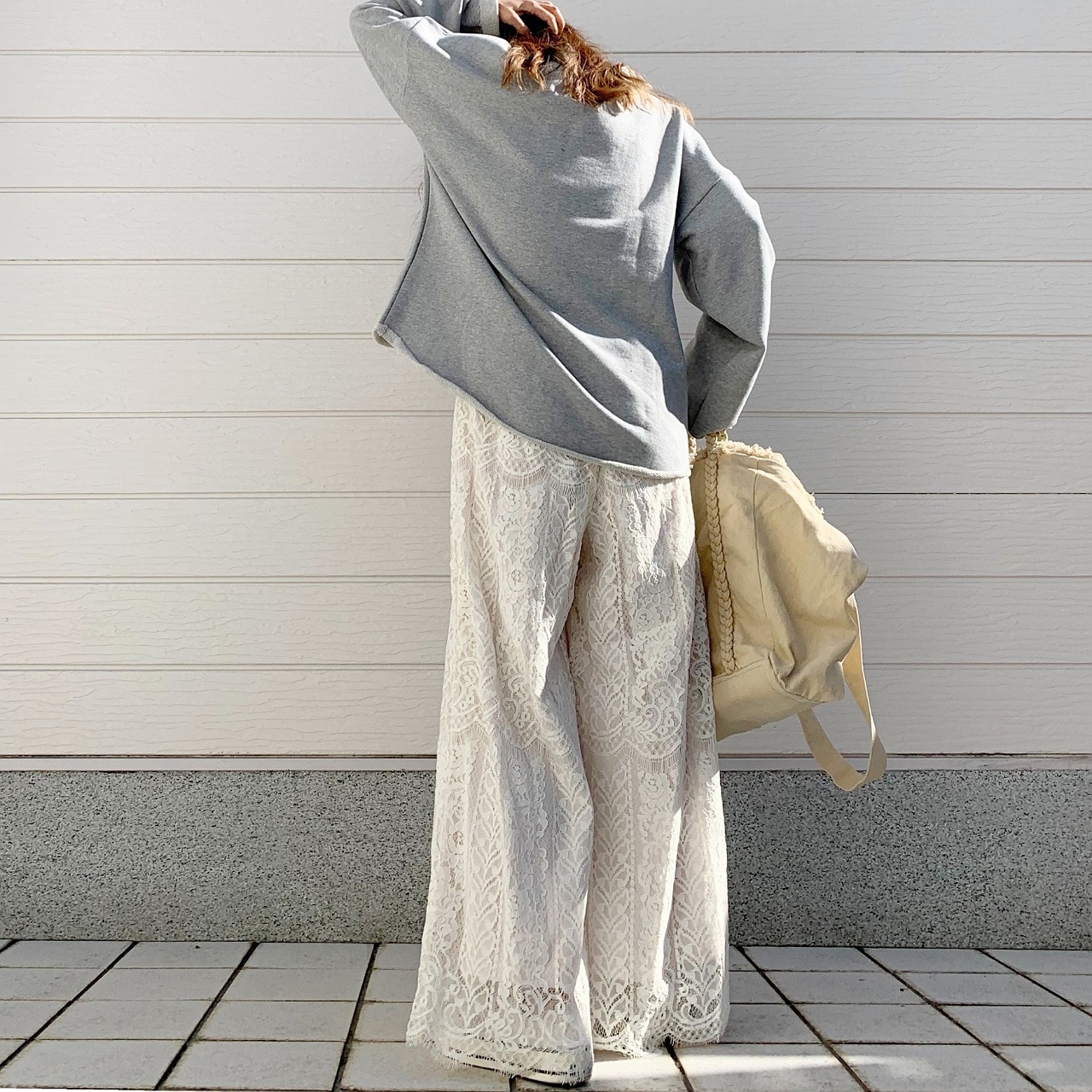 裏毛ロゴトレーナー アイボリー Free