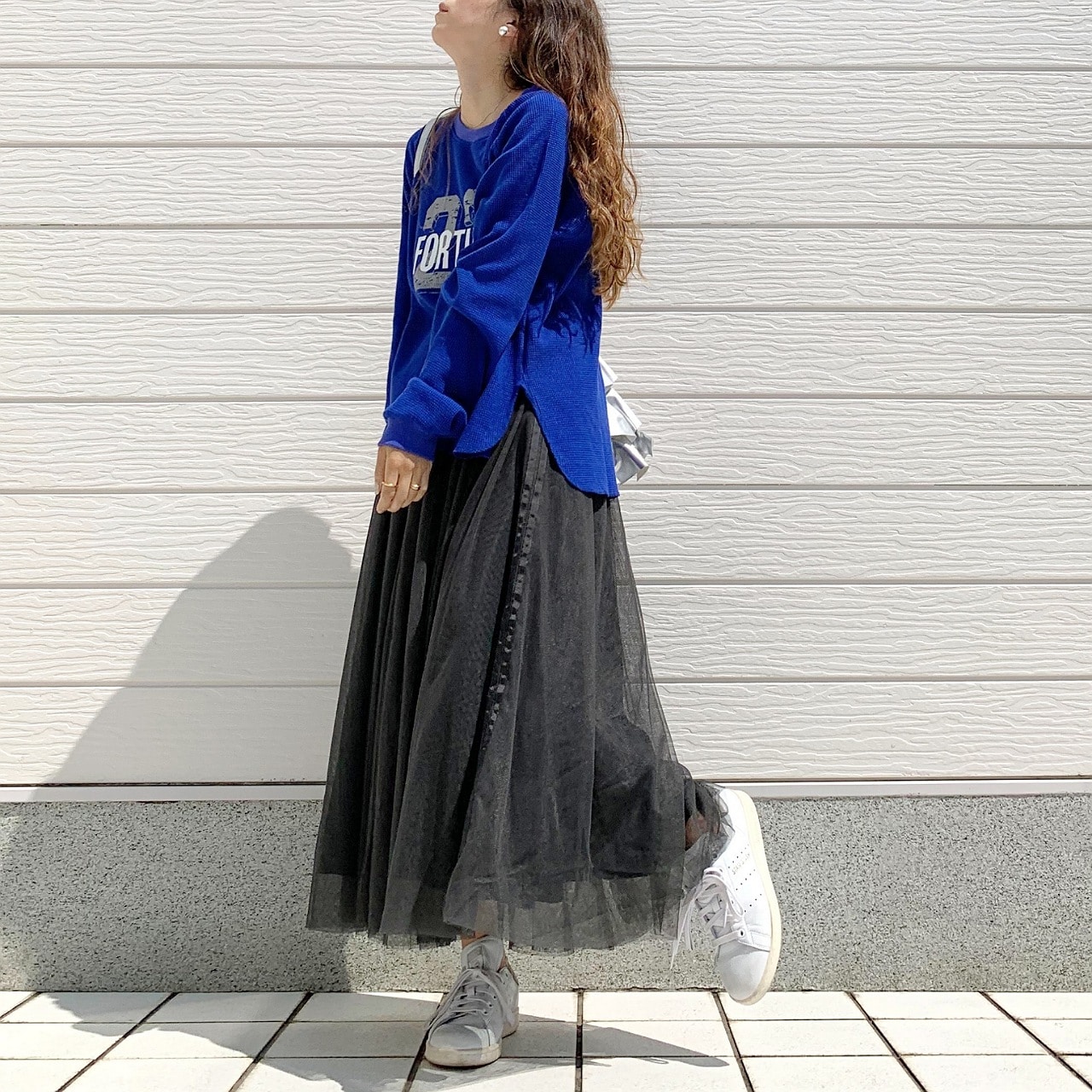 ワッフルボリュームトップス アイボリー Free