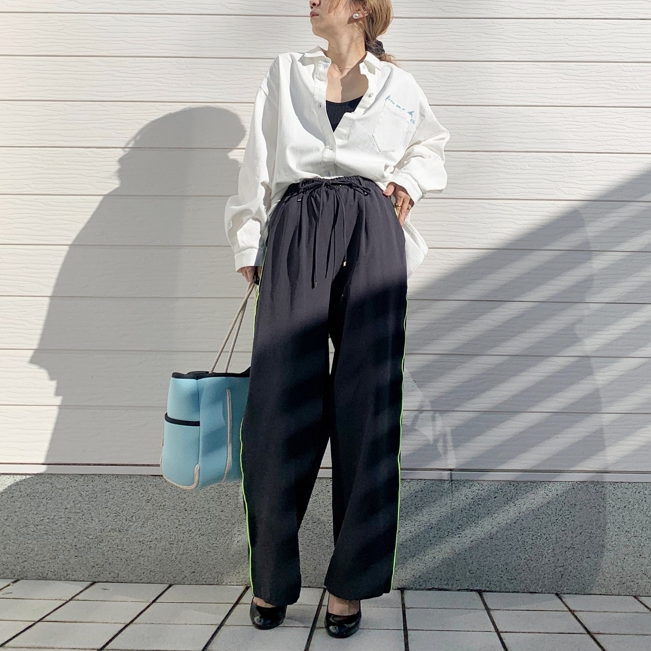 刺繍デニムシャツ インディゴ Free